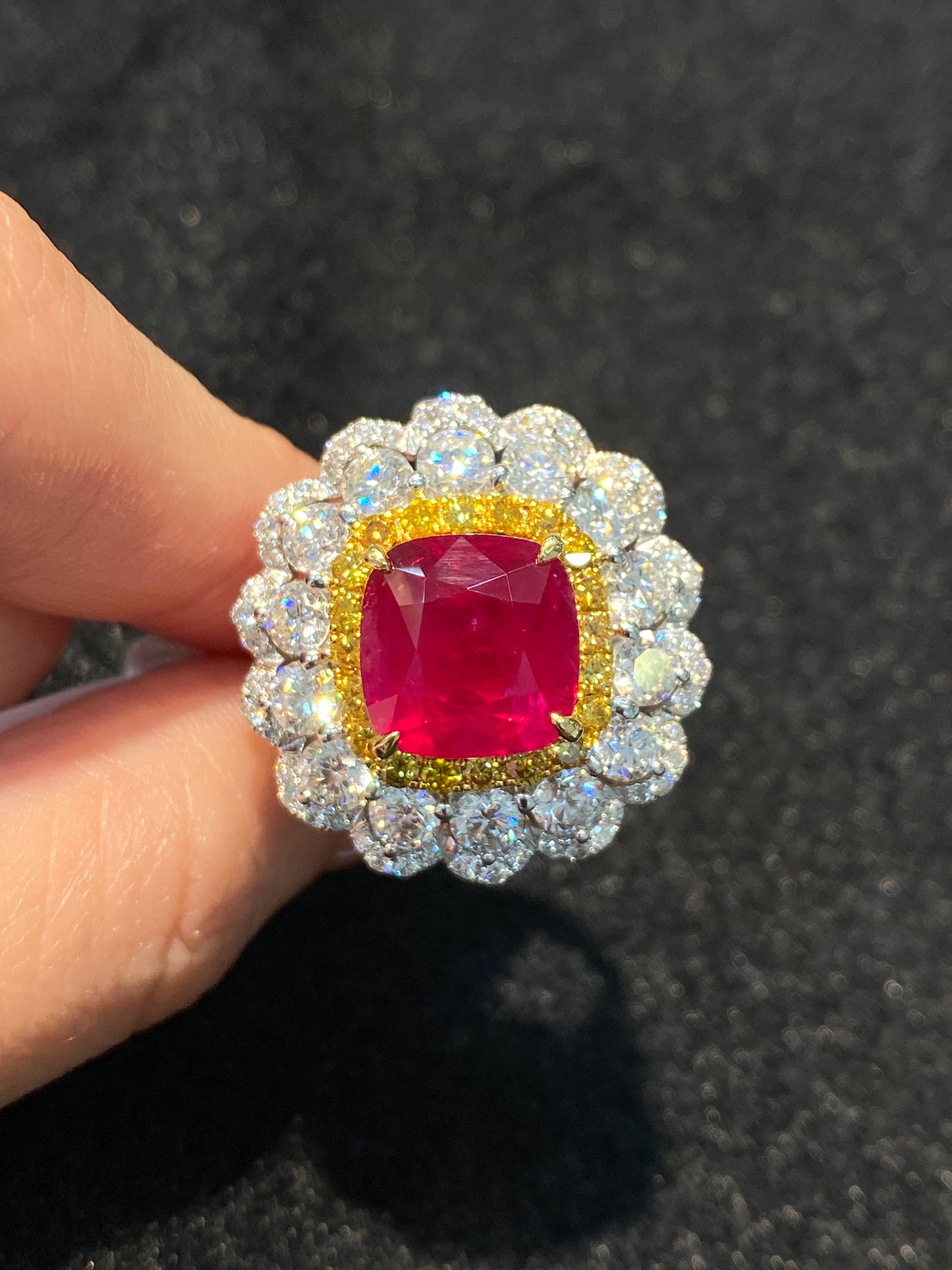 Natural Vivid Red Ruby 7.46ct Ring/Pendant