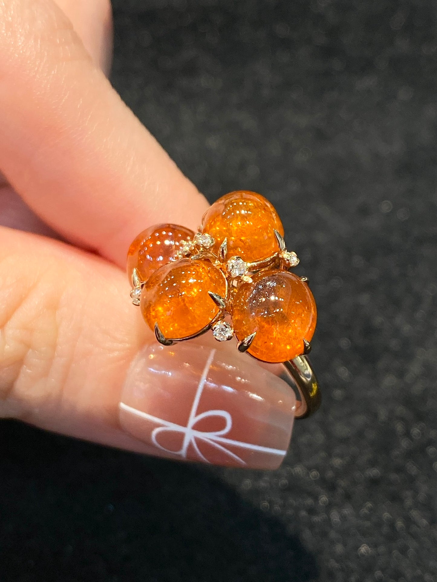 Natural Mandarin Garnet 12.15ct Ring