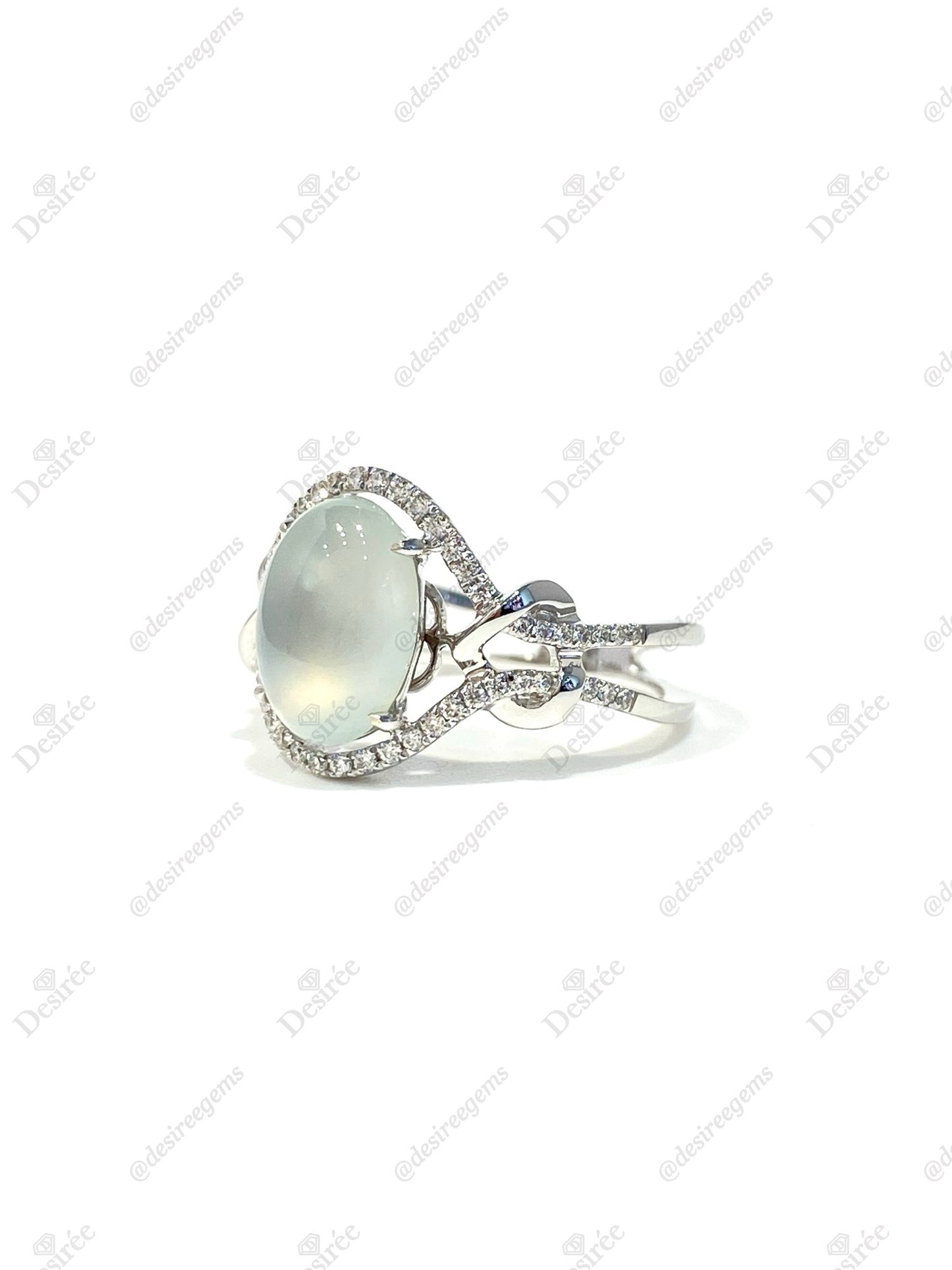 Natural Type A Icy Jadeite Ring