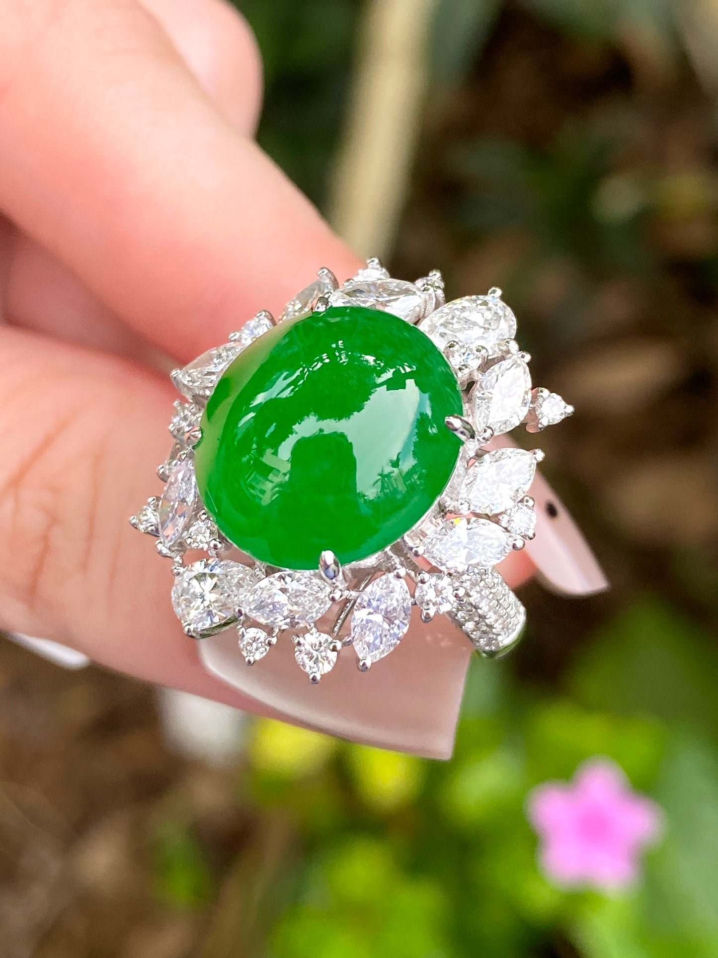 Natural Type A Jadeite Ring