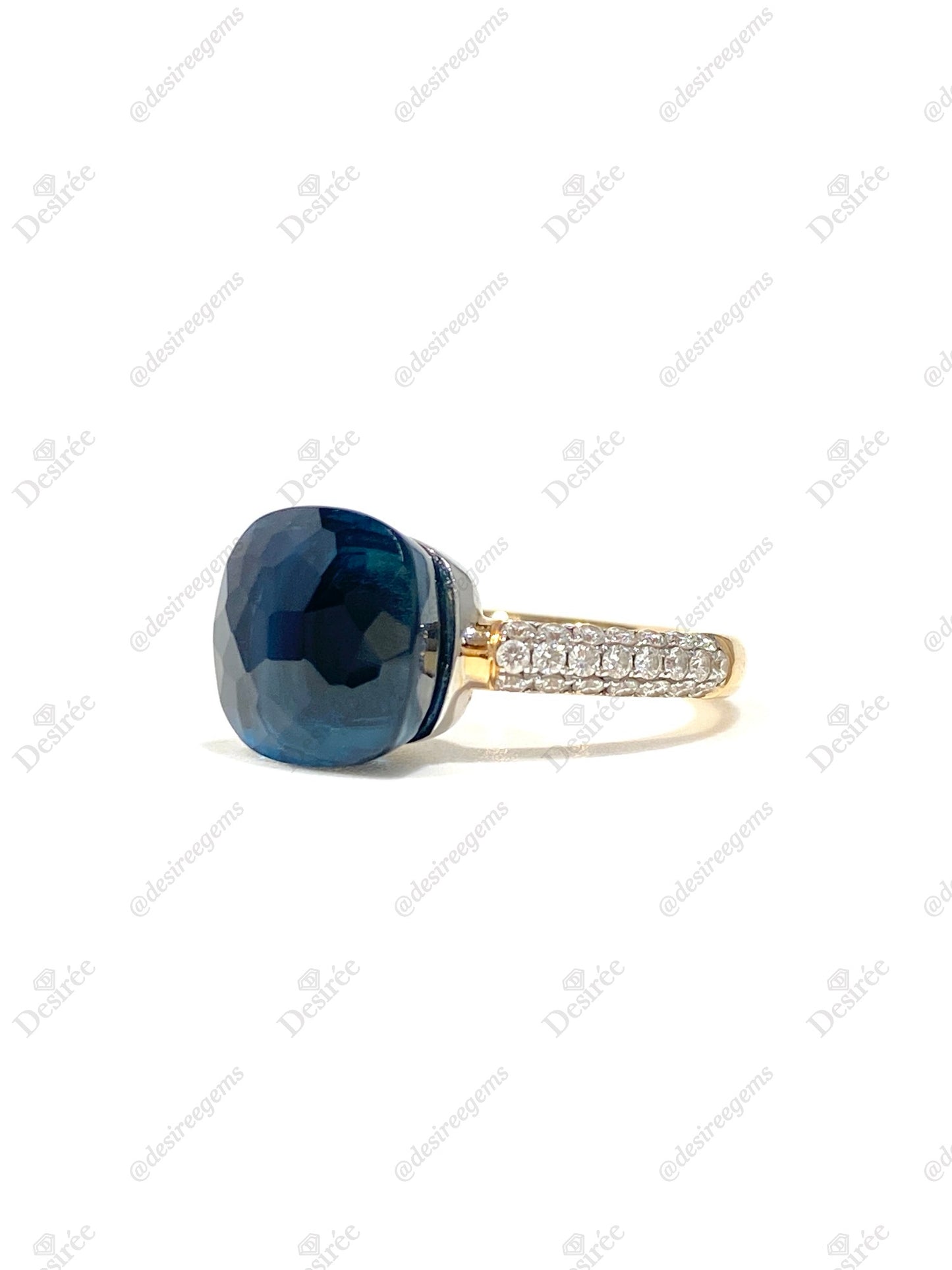 Natural London Blue Topaz 6.05ct Ring