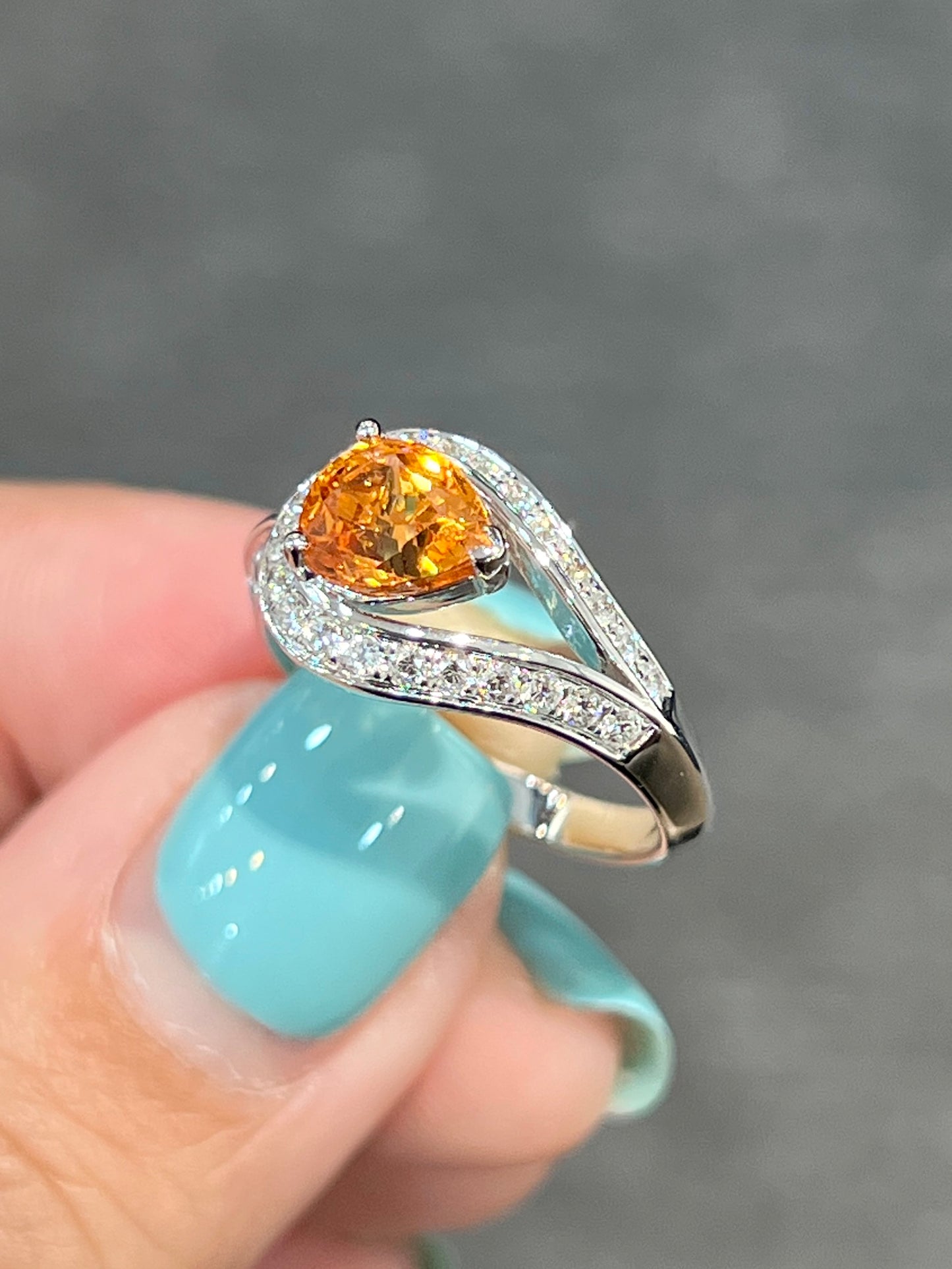 Natural Mandarin Garnet 1.82ct Ring
