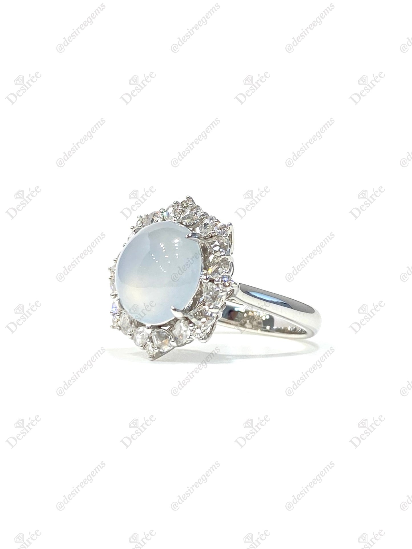 Natural Type A Icy Jadeite Ring
