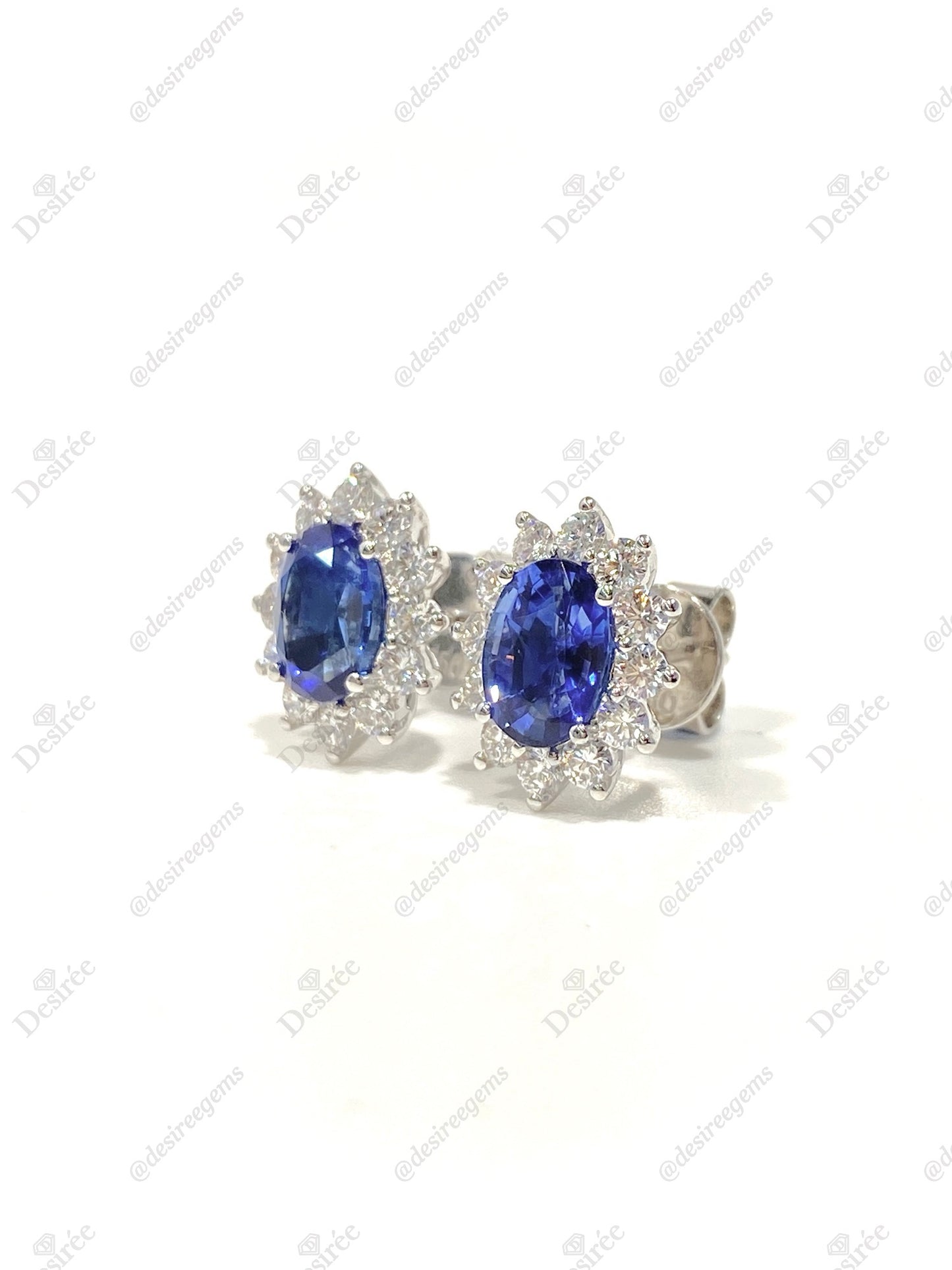 Royal Blue Sapphire 2.12ct Earrings