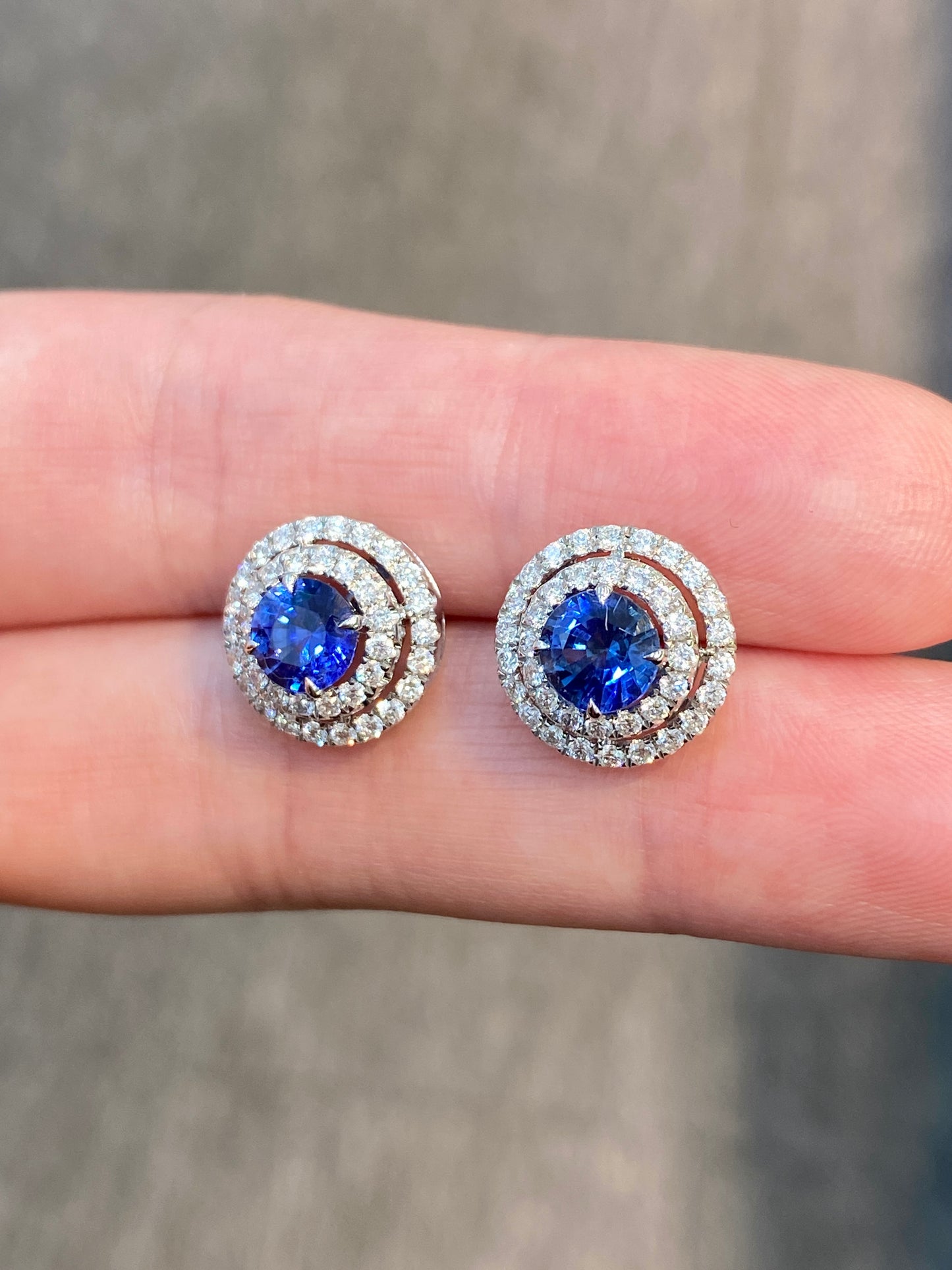 Blue Sapphire 1.48ct Earrings