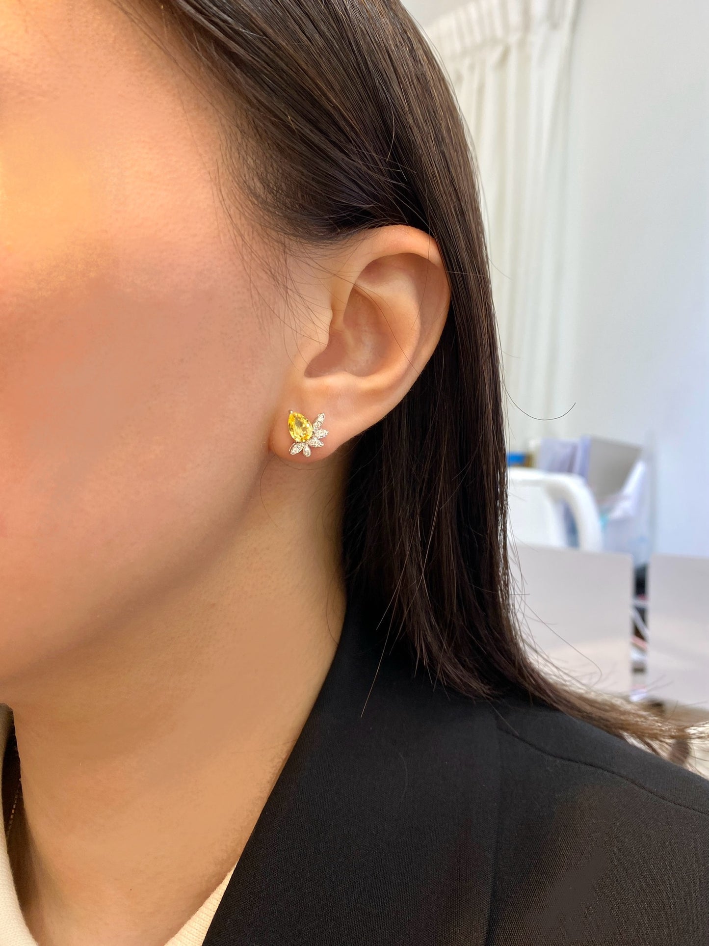 Natural Yellow Sapphire 1.41ct Earrings