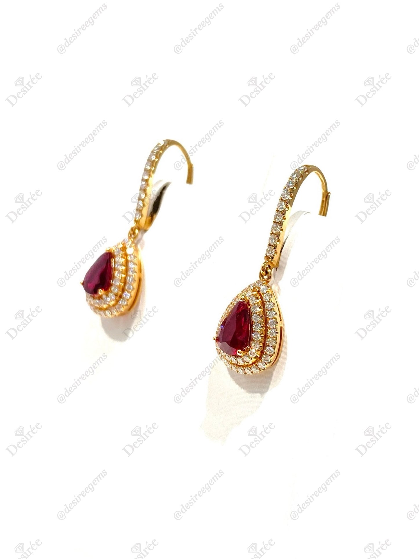 Natural Unheated Ruby 1.58ct Earrings