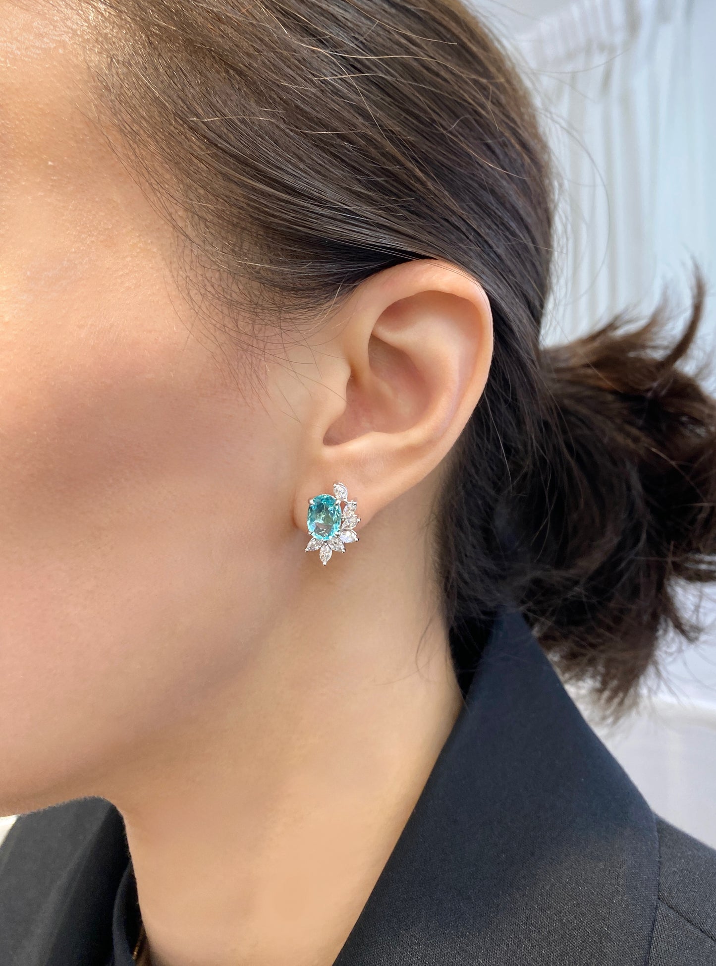 Natural Paraiba Tourmaline 3.20ct Earrings