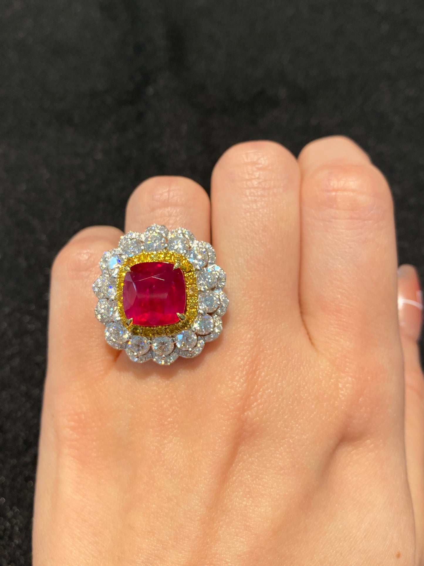 Natural Vivid Red Ruby 7.46ct Ring/Pendant