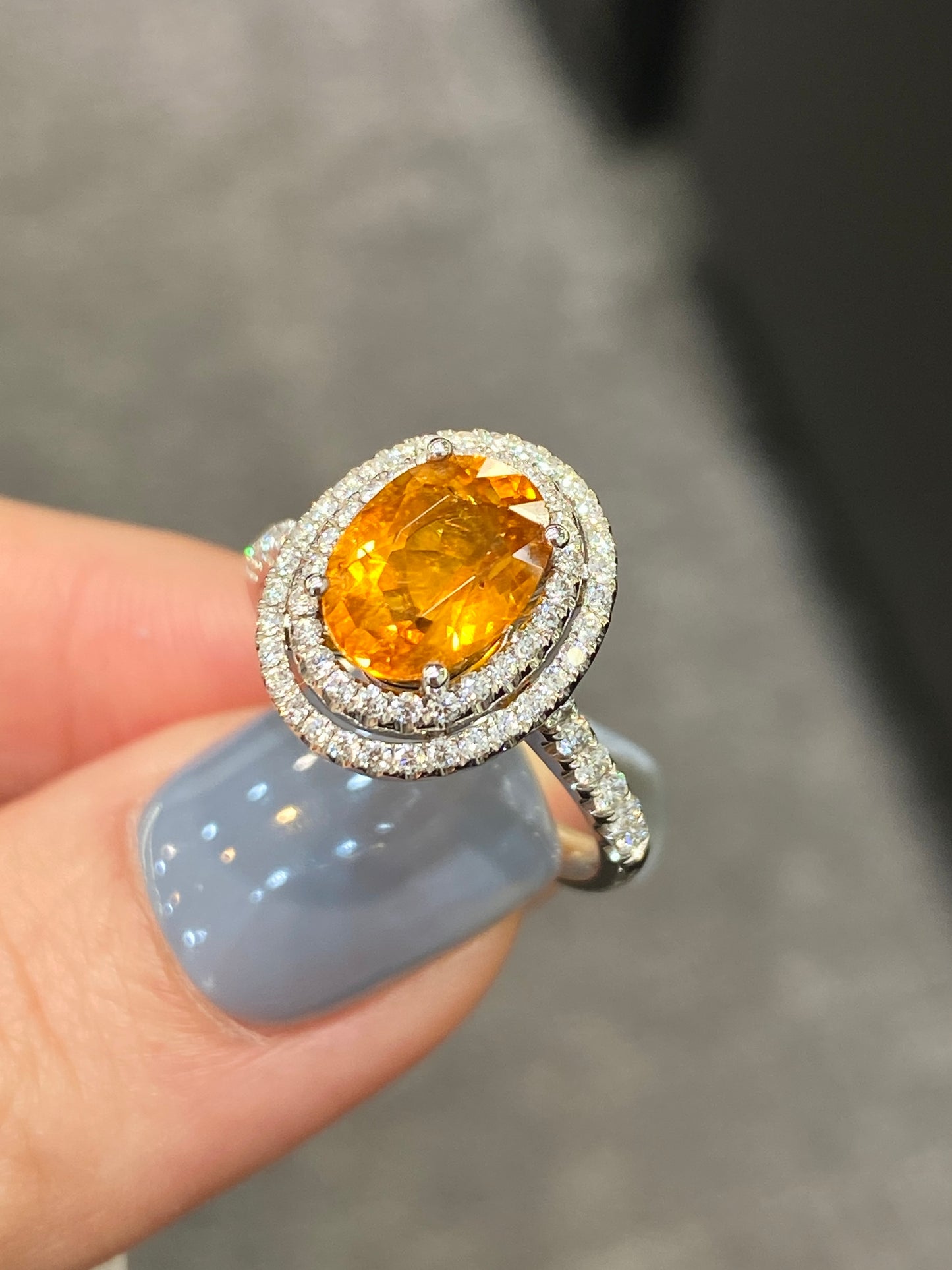 Natural Mandarin Garnet 2.14ct Ring