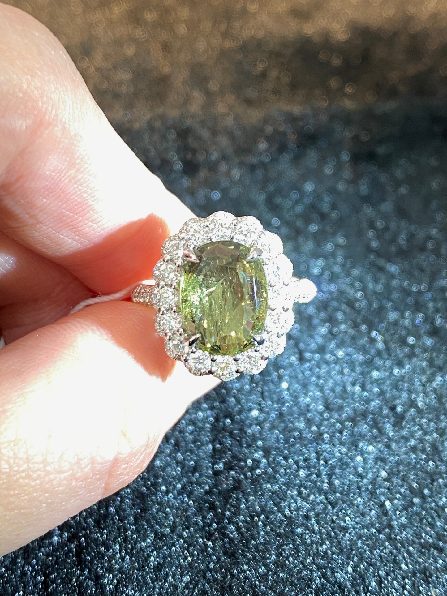 Natural Color Change Sapphire 3.93ct Ring