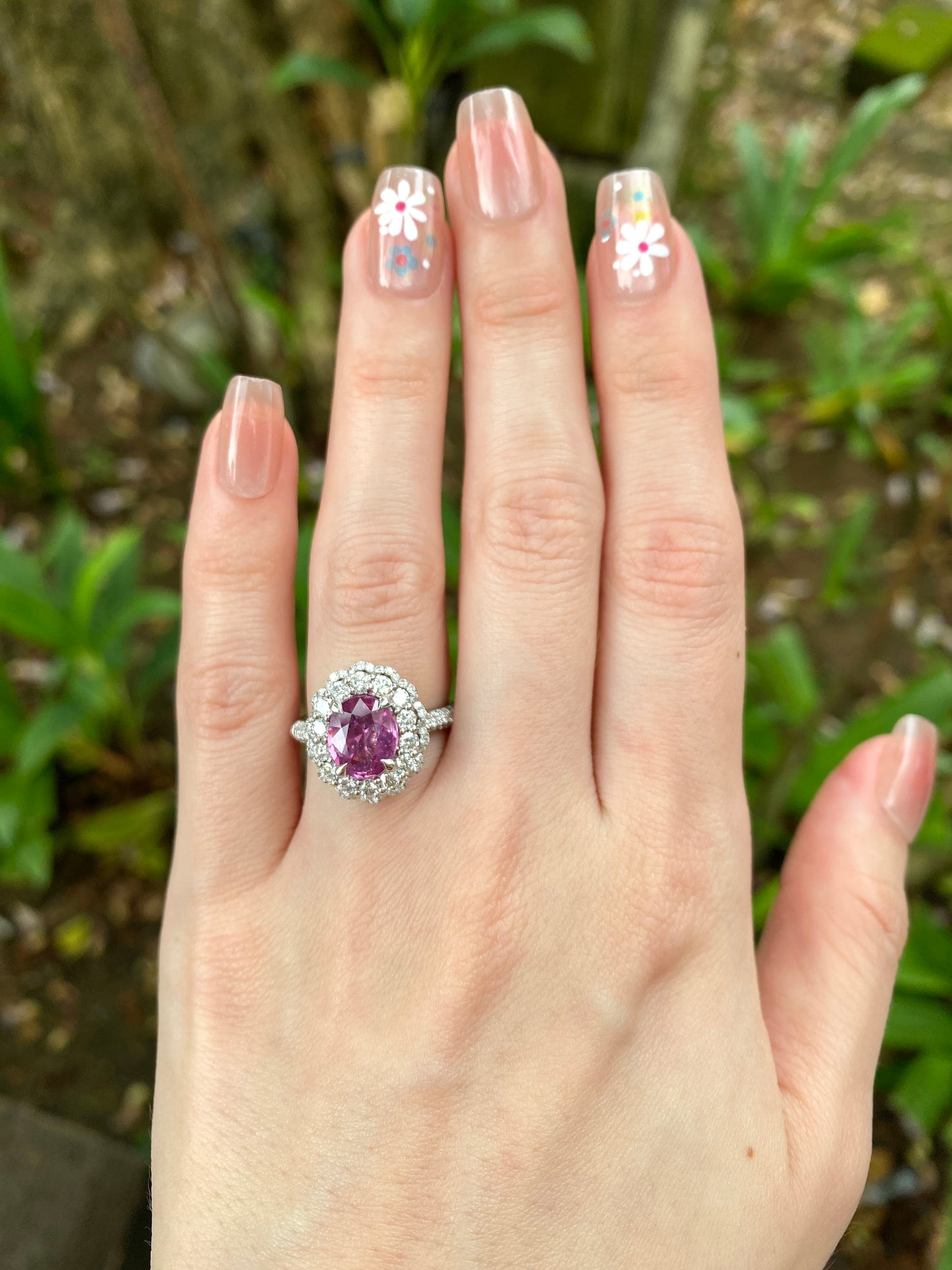 Natural Purplish Pink Sapphire 2.06ct Ring