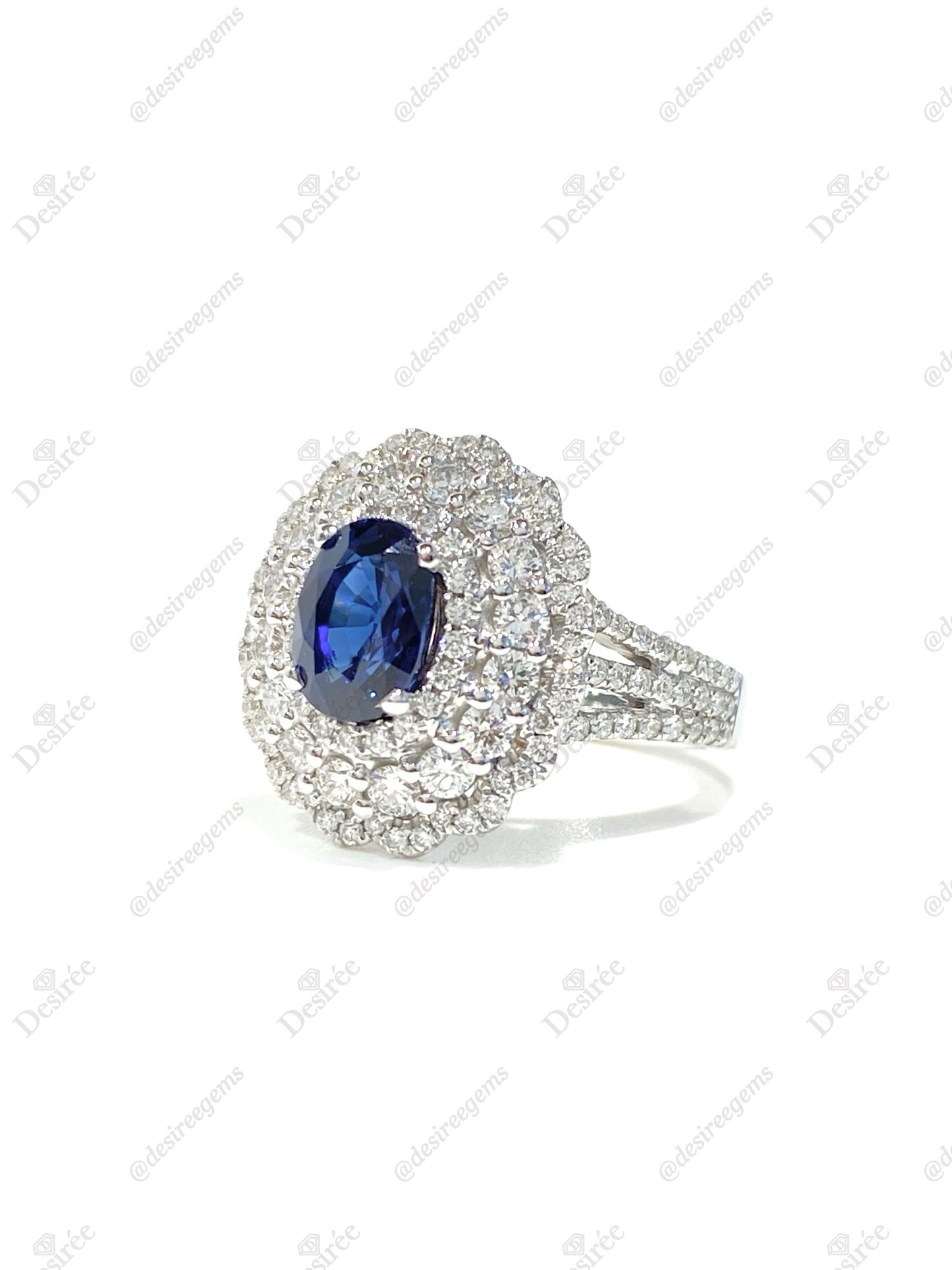 Natural Unheated Blue Sapphire 2.03ct Ring