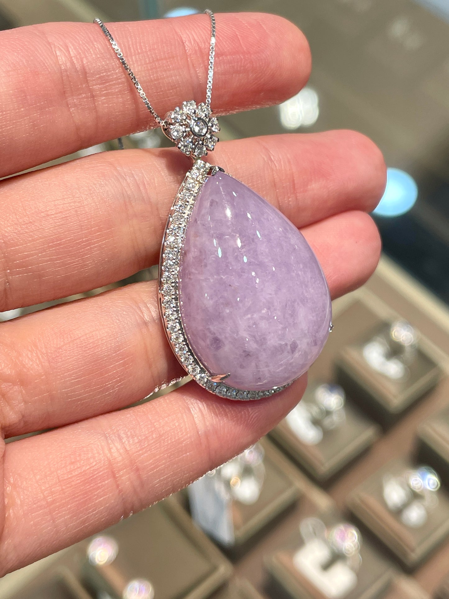Natural Type A Purple Jadeite Necklace