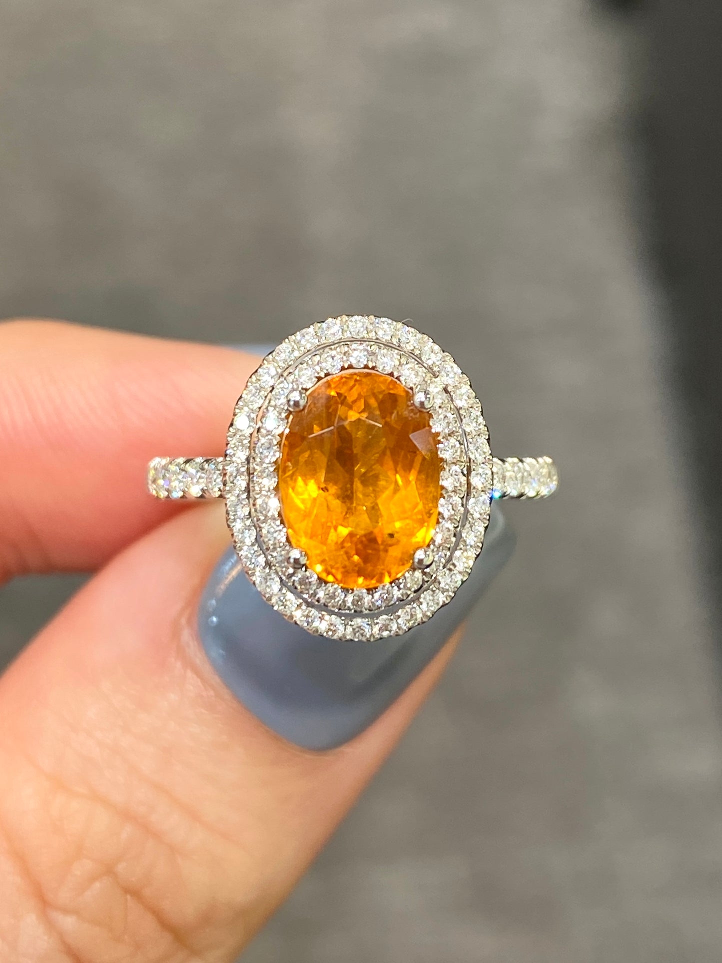 Natural Mandarin Garnet 2.14ct Ring