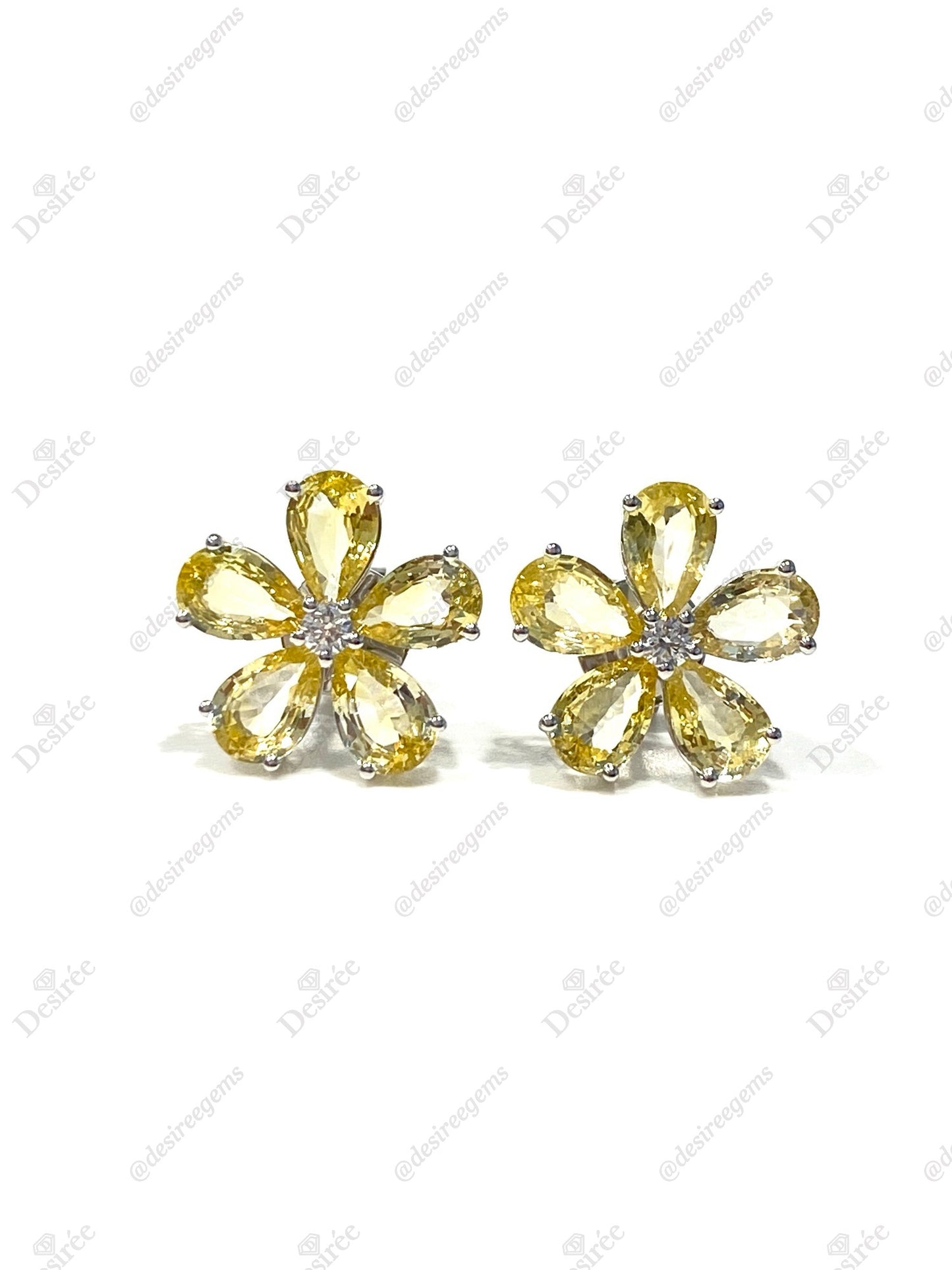 Natural Yellow Sapphire 4.05ct Earrings