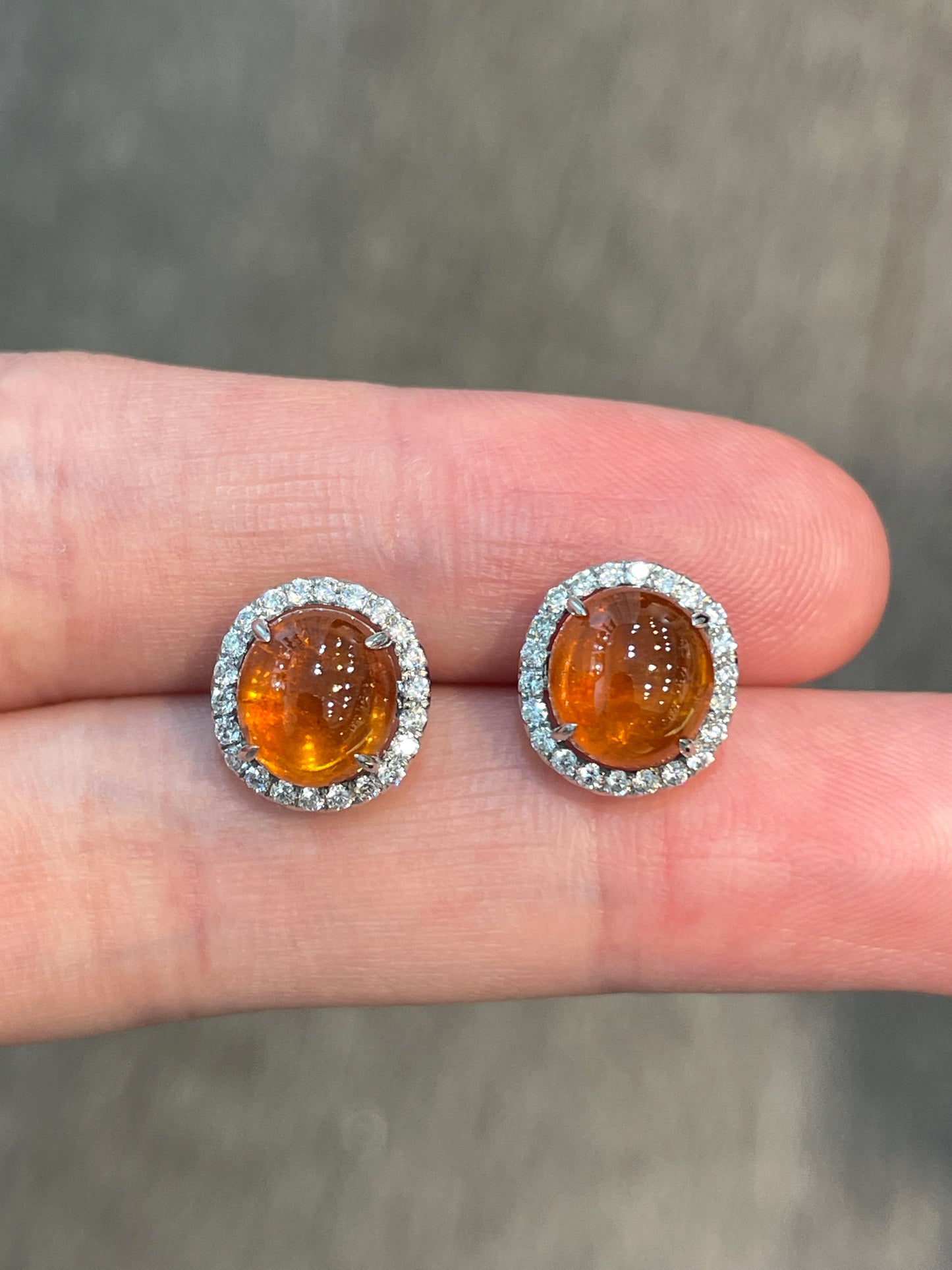 Natural Mandarin Garnet 5.25ct Earrings