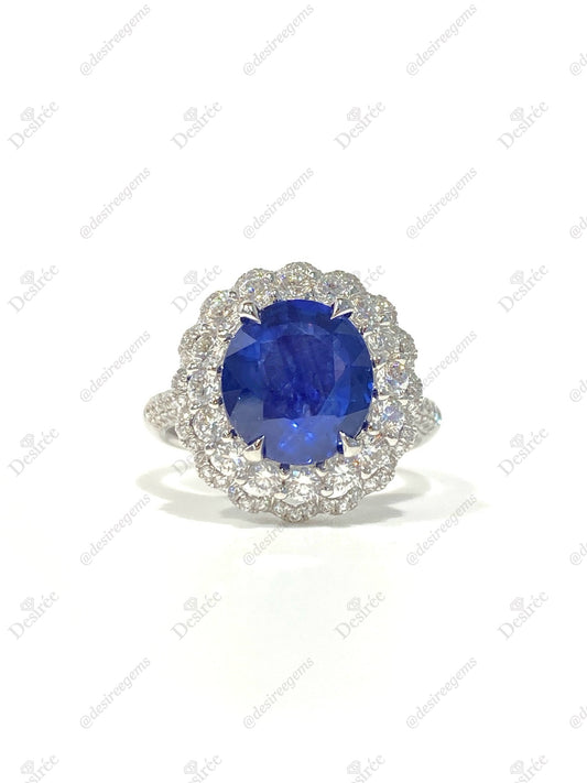 Natural Royal Blue Sapphire 3.89ct Ring