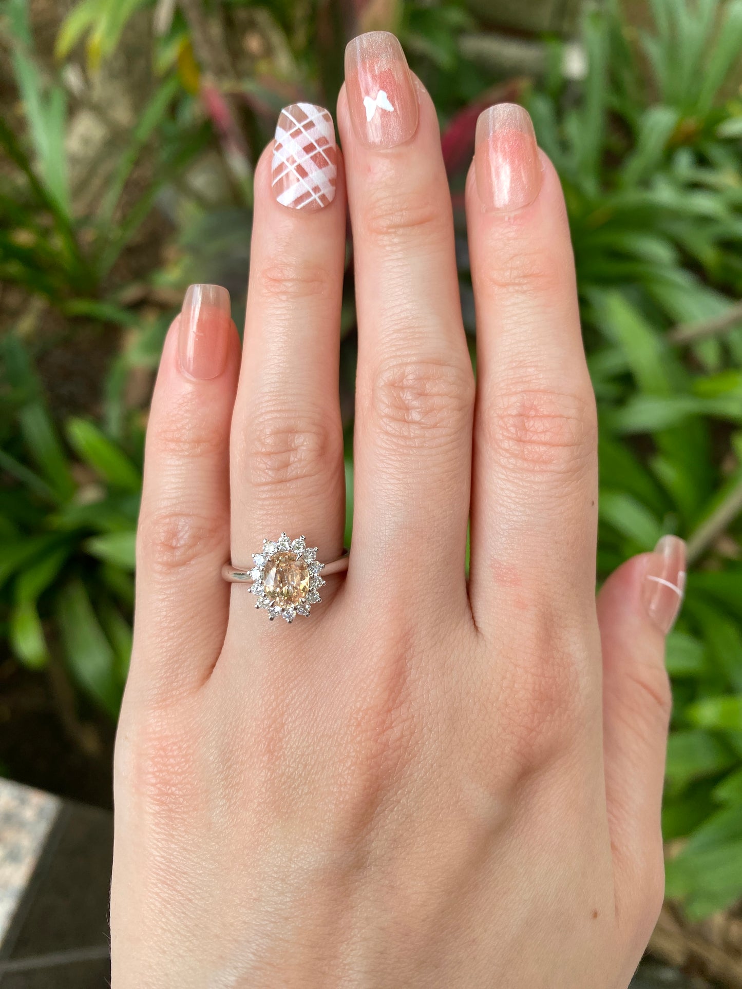 Natural Unheated Padparadscha Sapphire 1.32ct Ring