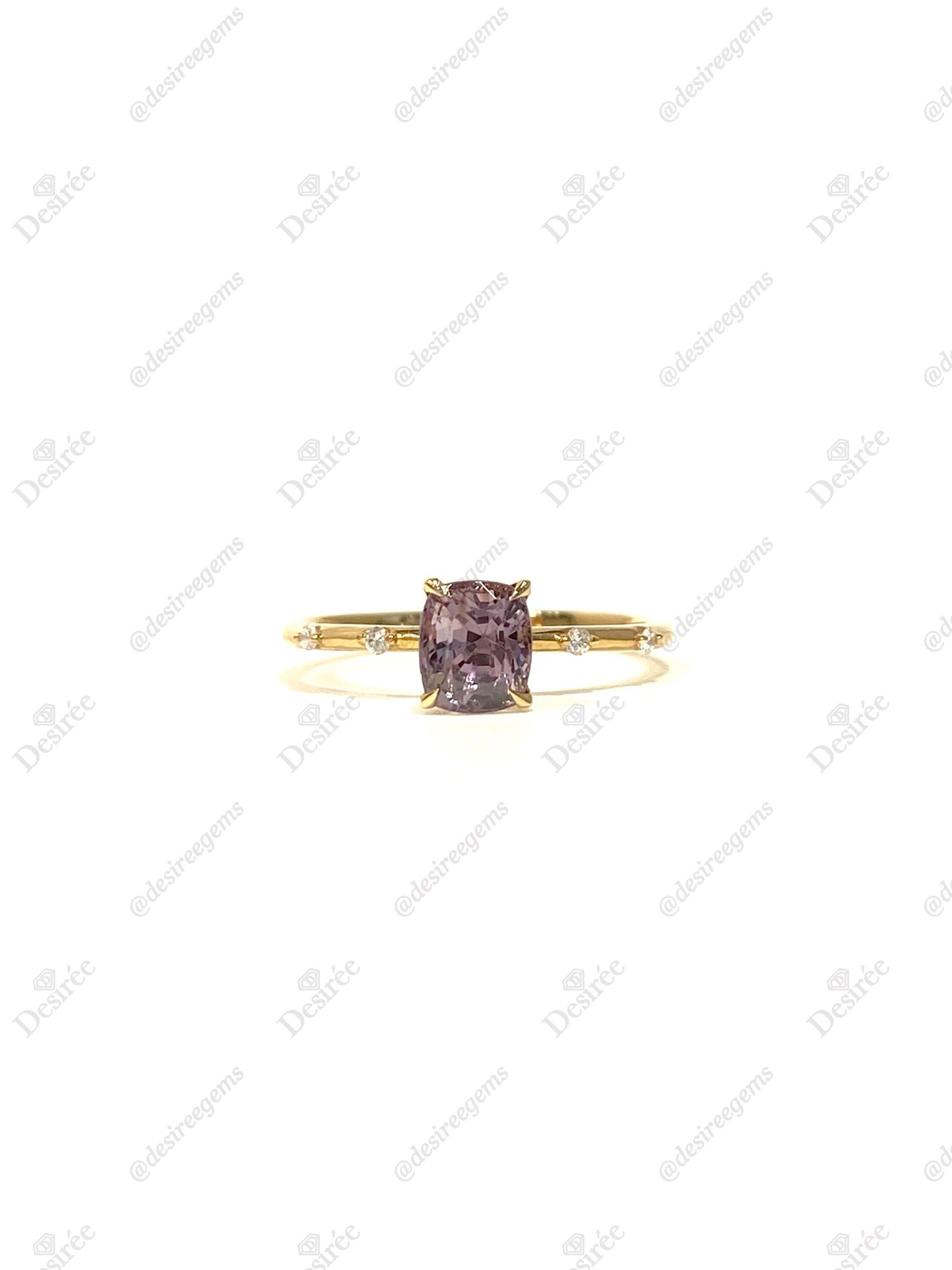 Natural Purplish Grey Spinel 1.05ct Ring