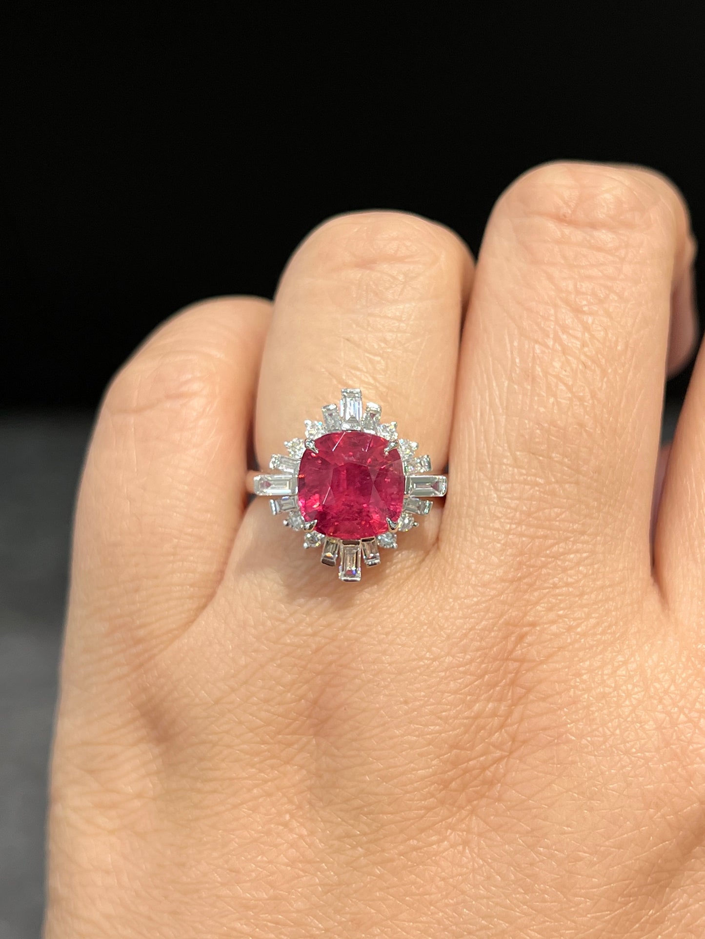 Natural Rubellite Tourmaline 3.74ct Ring