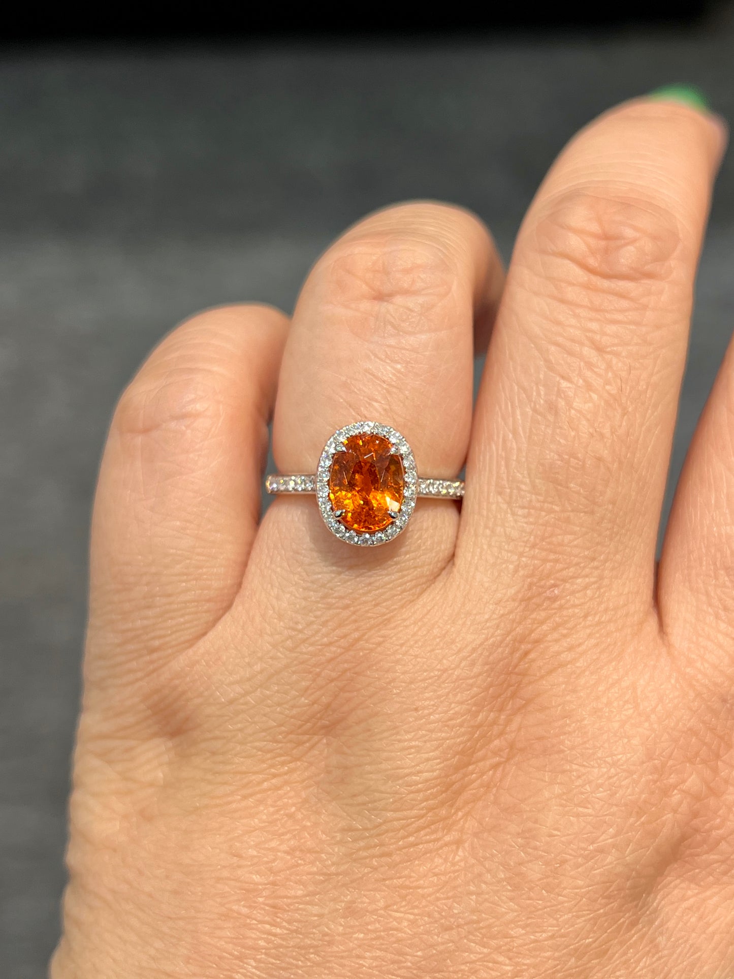 Natural Mandarin Garnet 3.01ct Ring