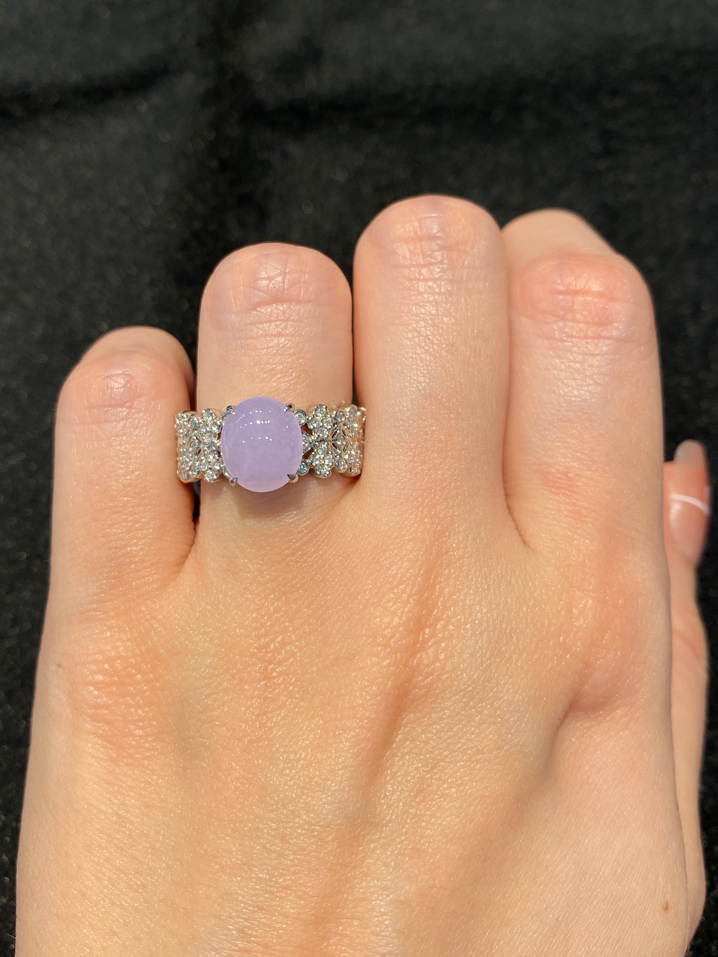 Natural Type A Lavender Jadeite Ring