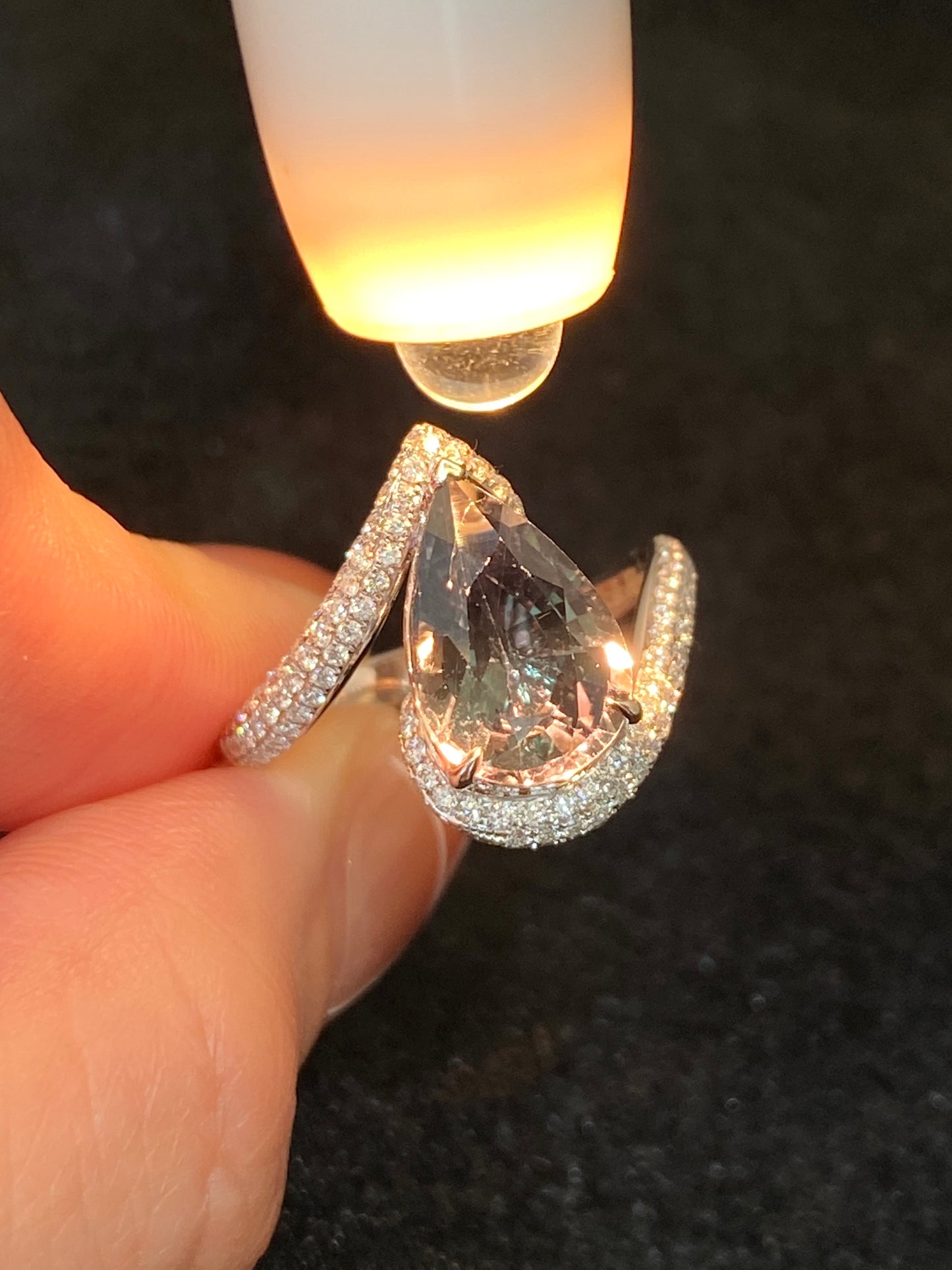 Natural Color Change Sapphire 3.87ct Ring