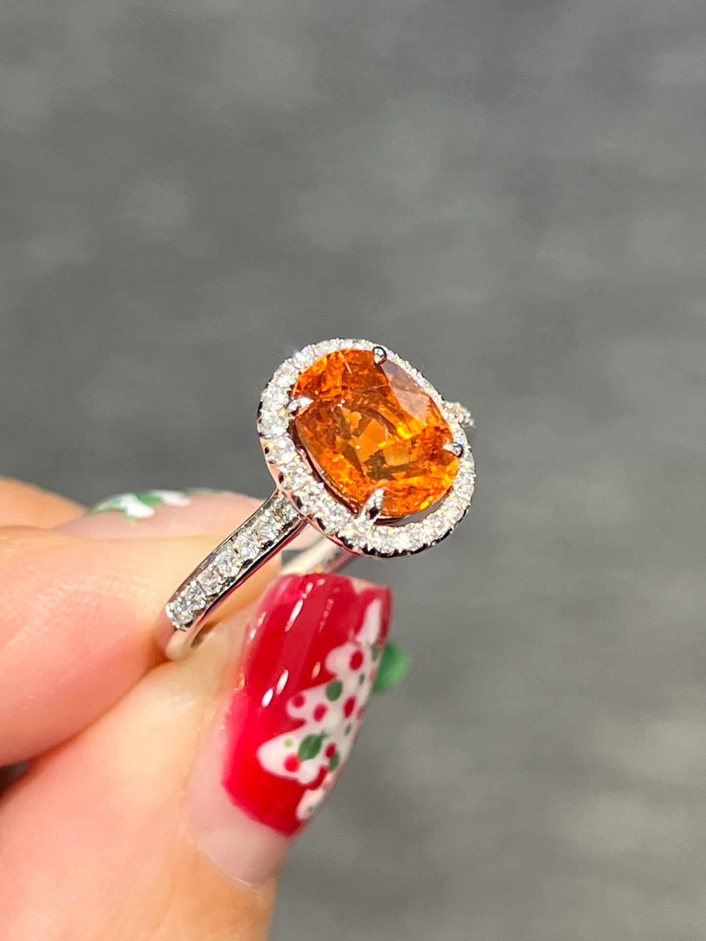 Natural Mandarin Garnet 3.01ct Ring