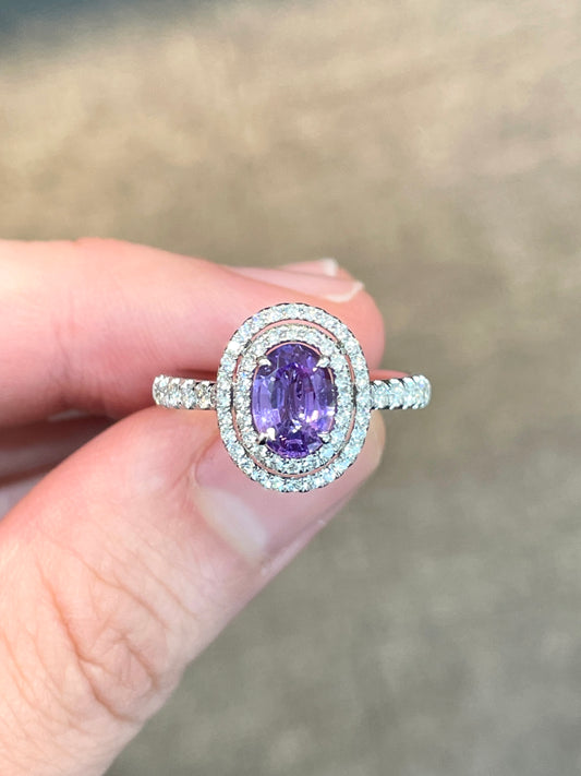 Natural Purple Sapphire 0.94ct Ring