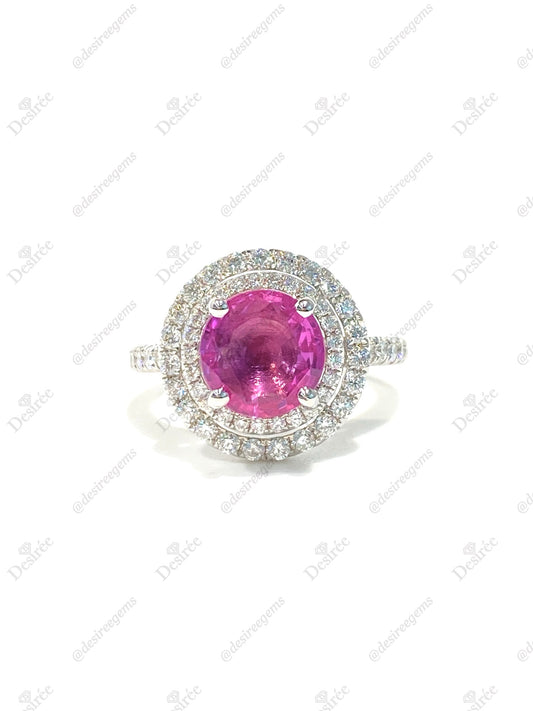 Natural Pink Sapphire 2.61ct Ring