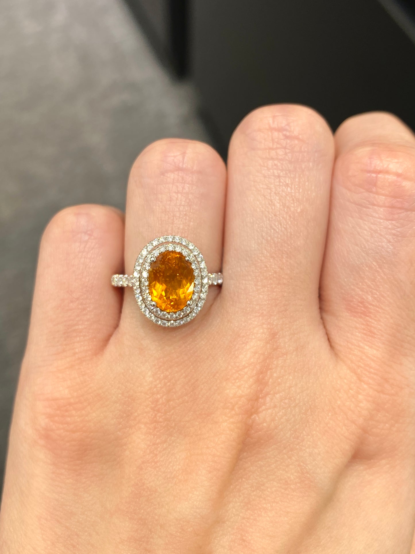Natural Mandarin Garnet 2.14ct Ring