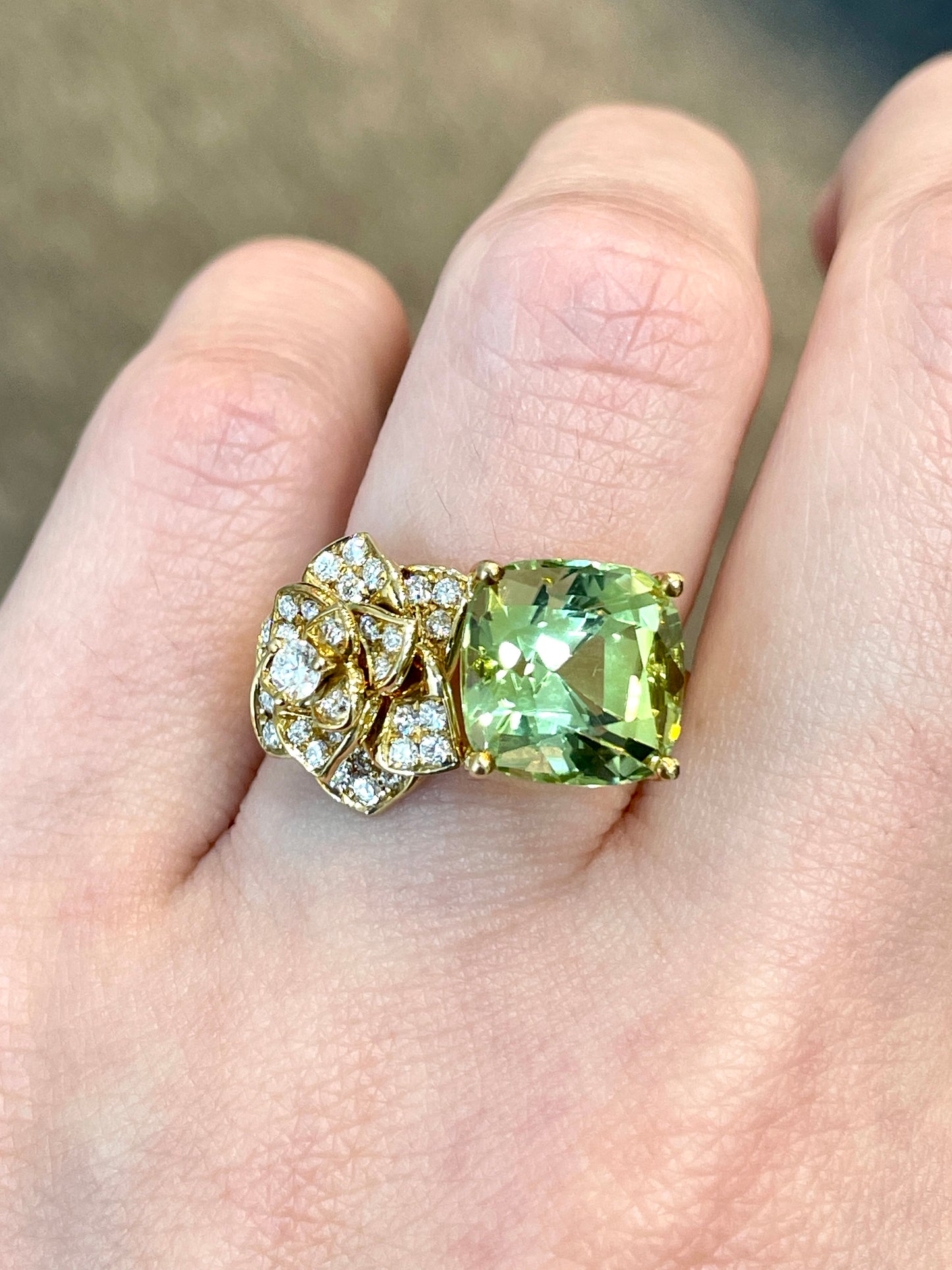 Natural Green Tourmaline 4.57ct Ring