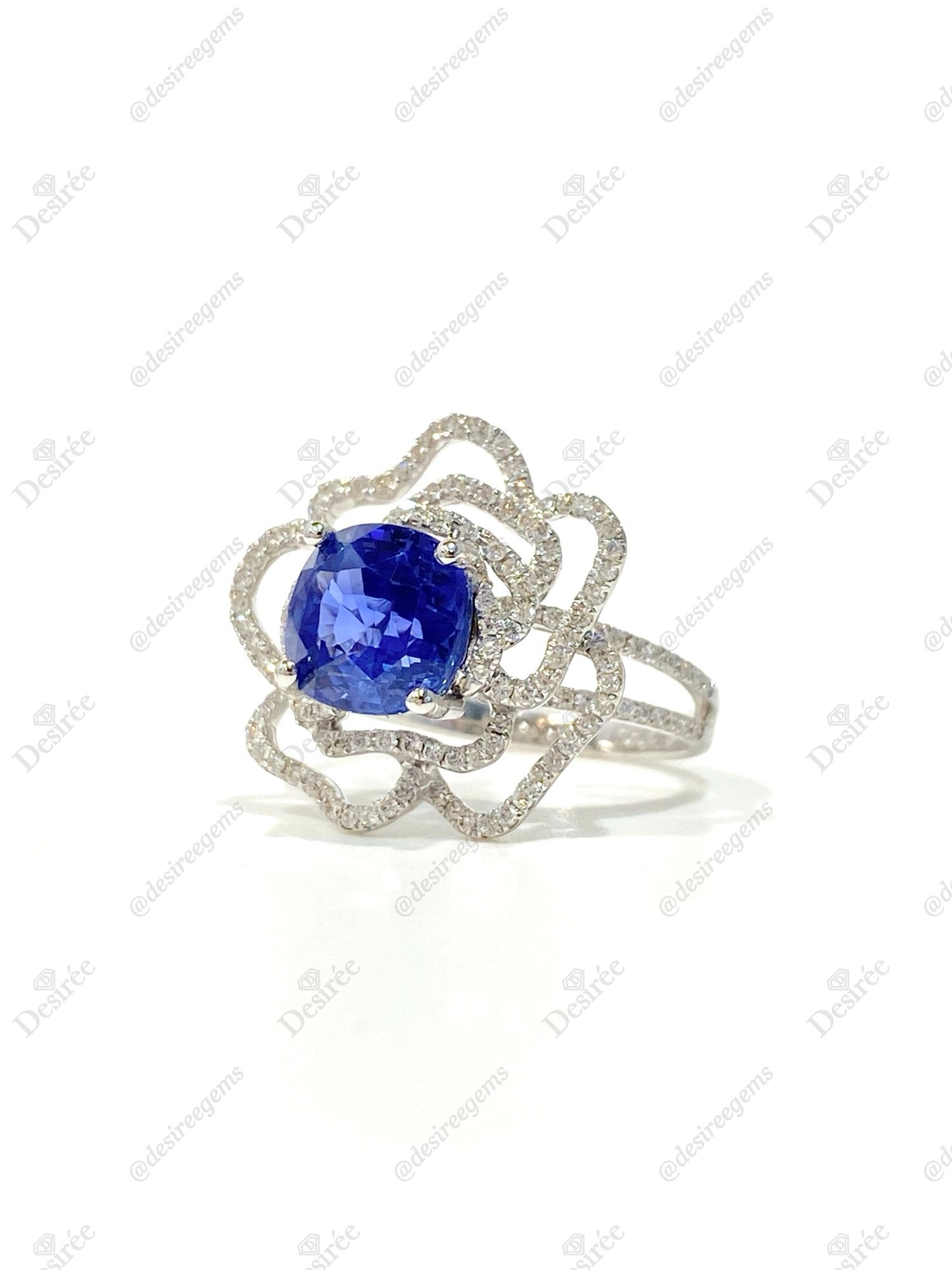 Natural Unheated Blue Sapphire 3.07ct Ring