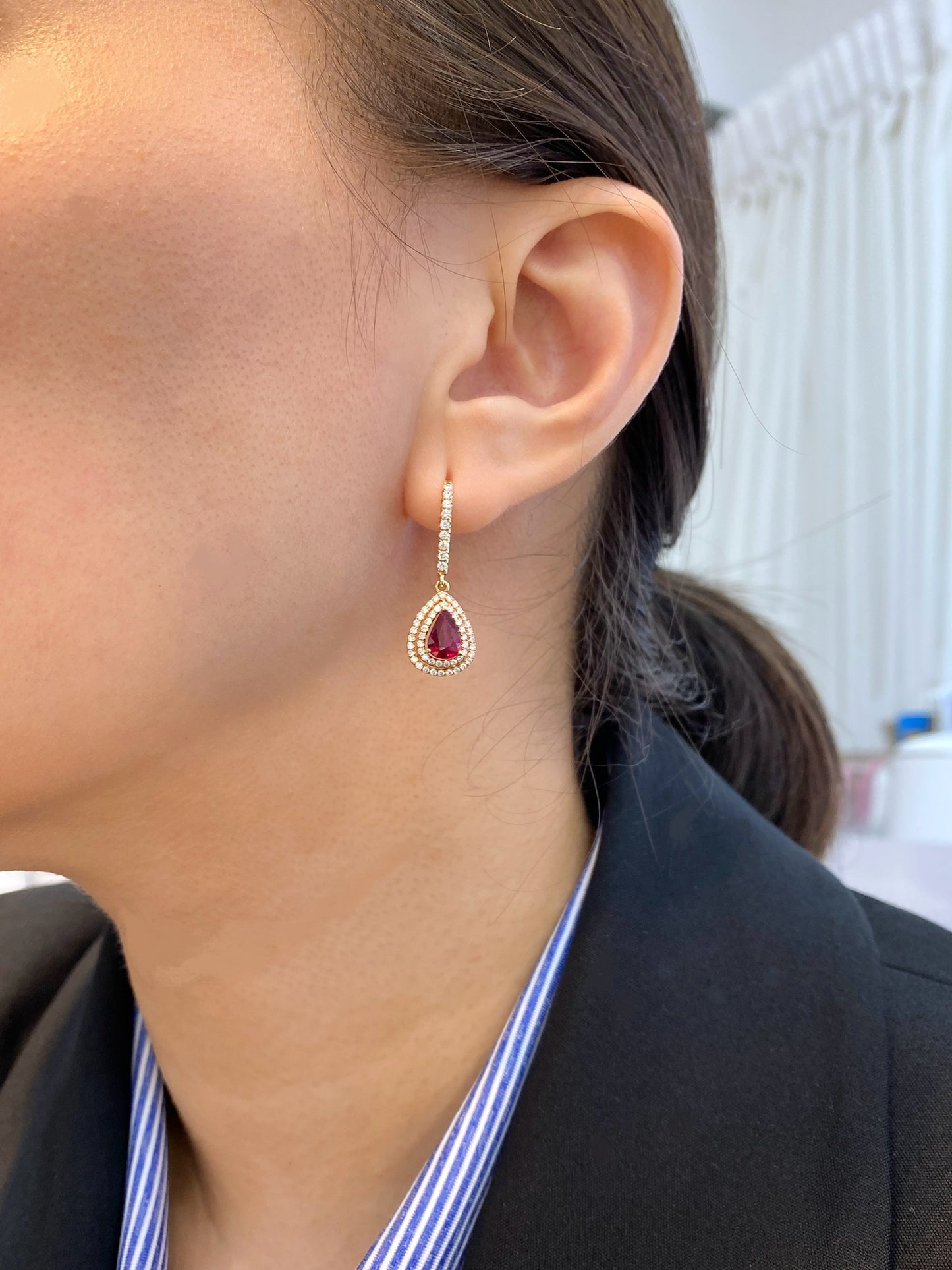 Natural Unheated Ruby 1.58ct Earrings