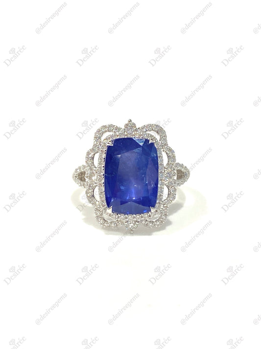 Natural Royal Blue Sapphire 5.41ct Ring