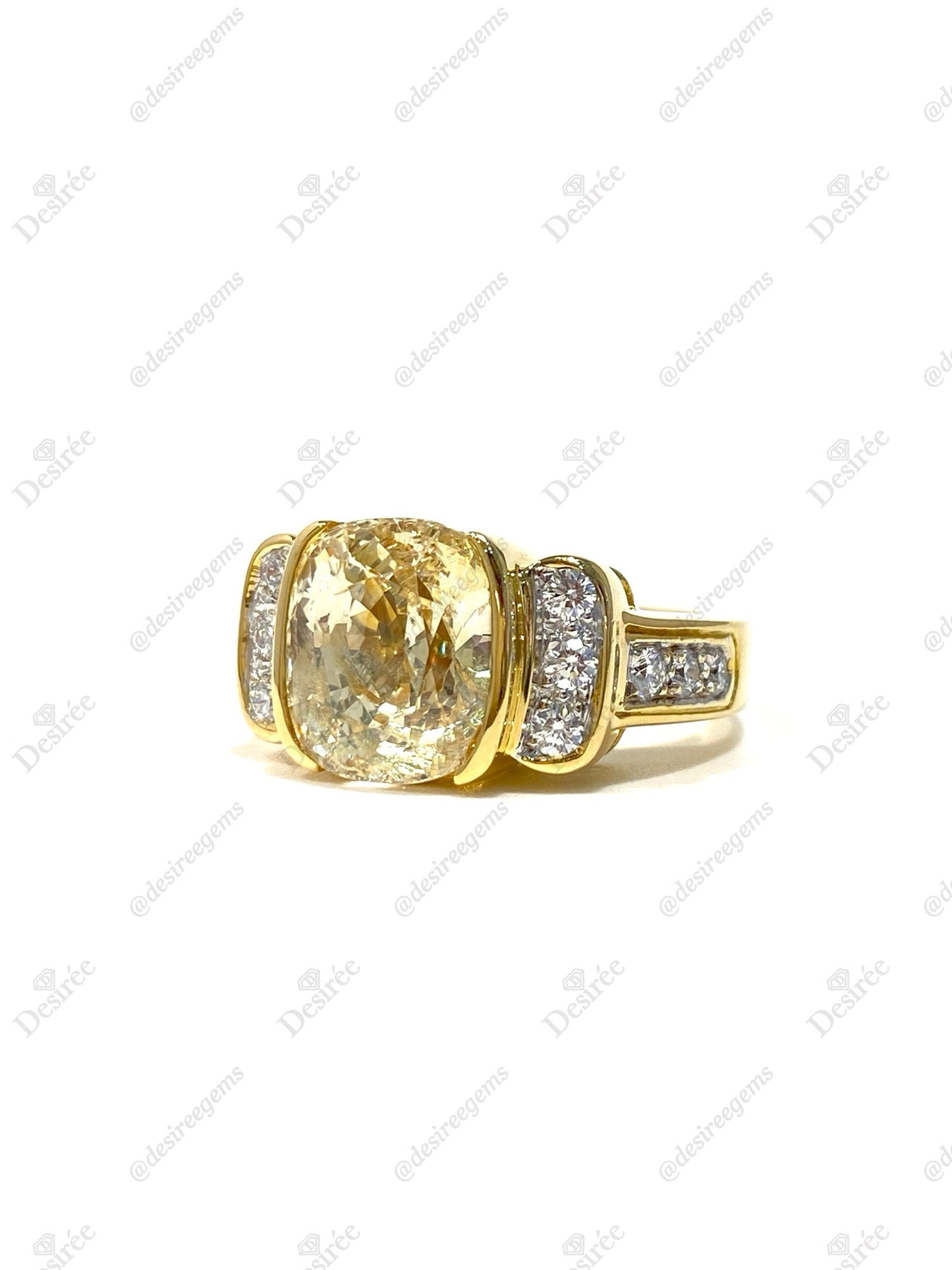 Natural Unheated Yellow Sapphire 10.56ct Ring