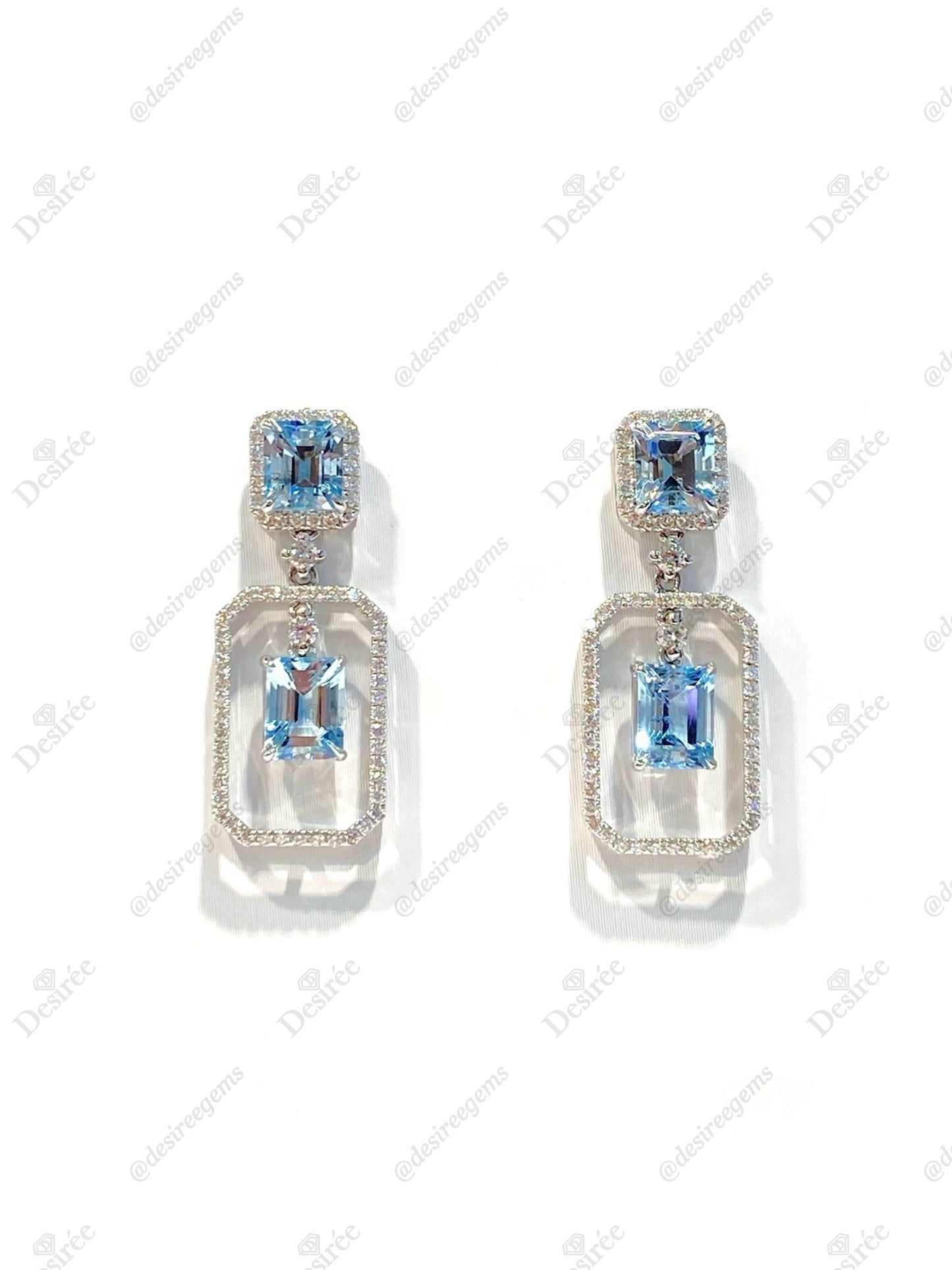 Natural Aquamarine Earrings 3.17ct