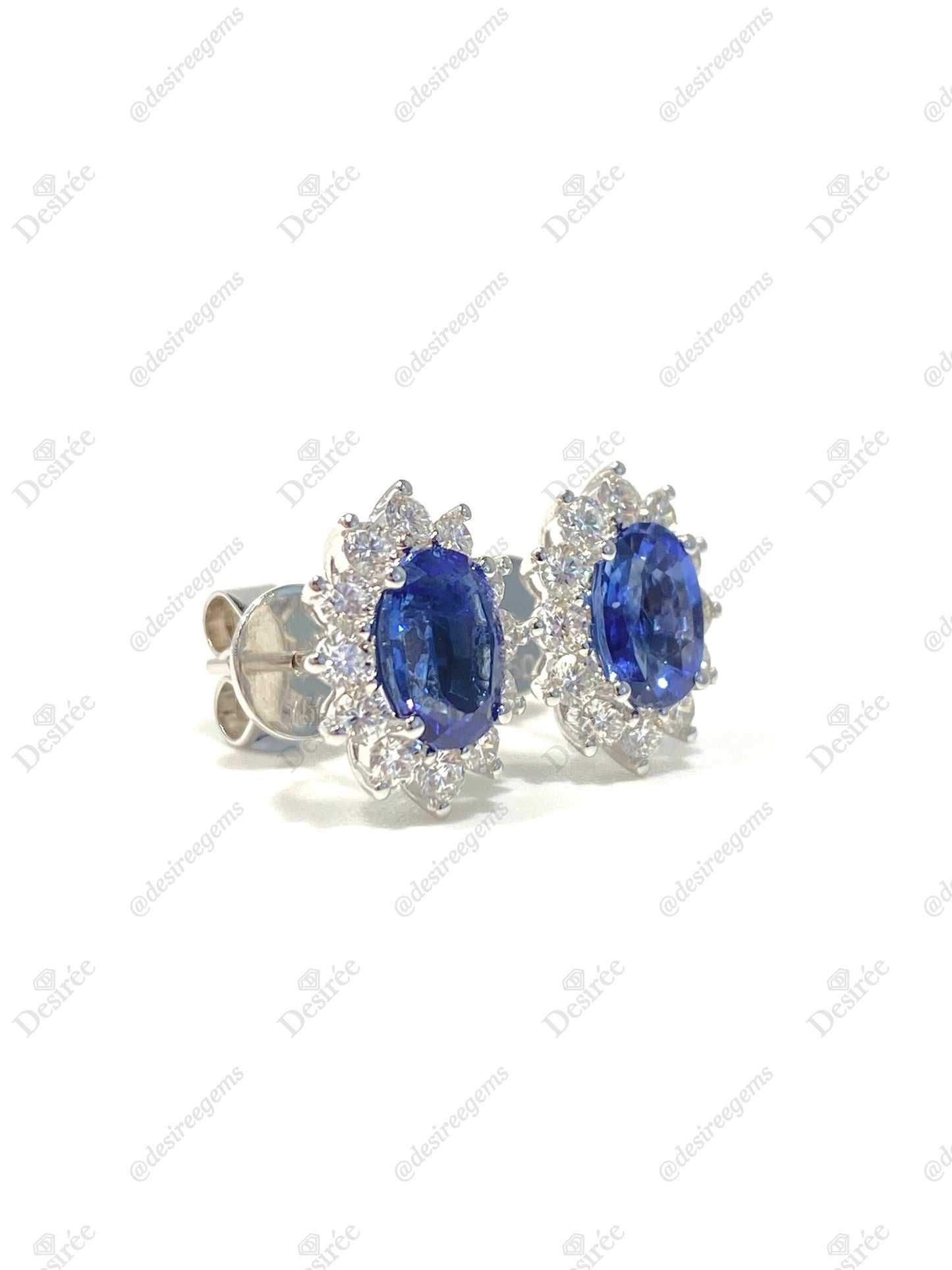 Royal Blue Sapphire 2.12ct Earrings