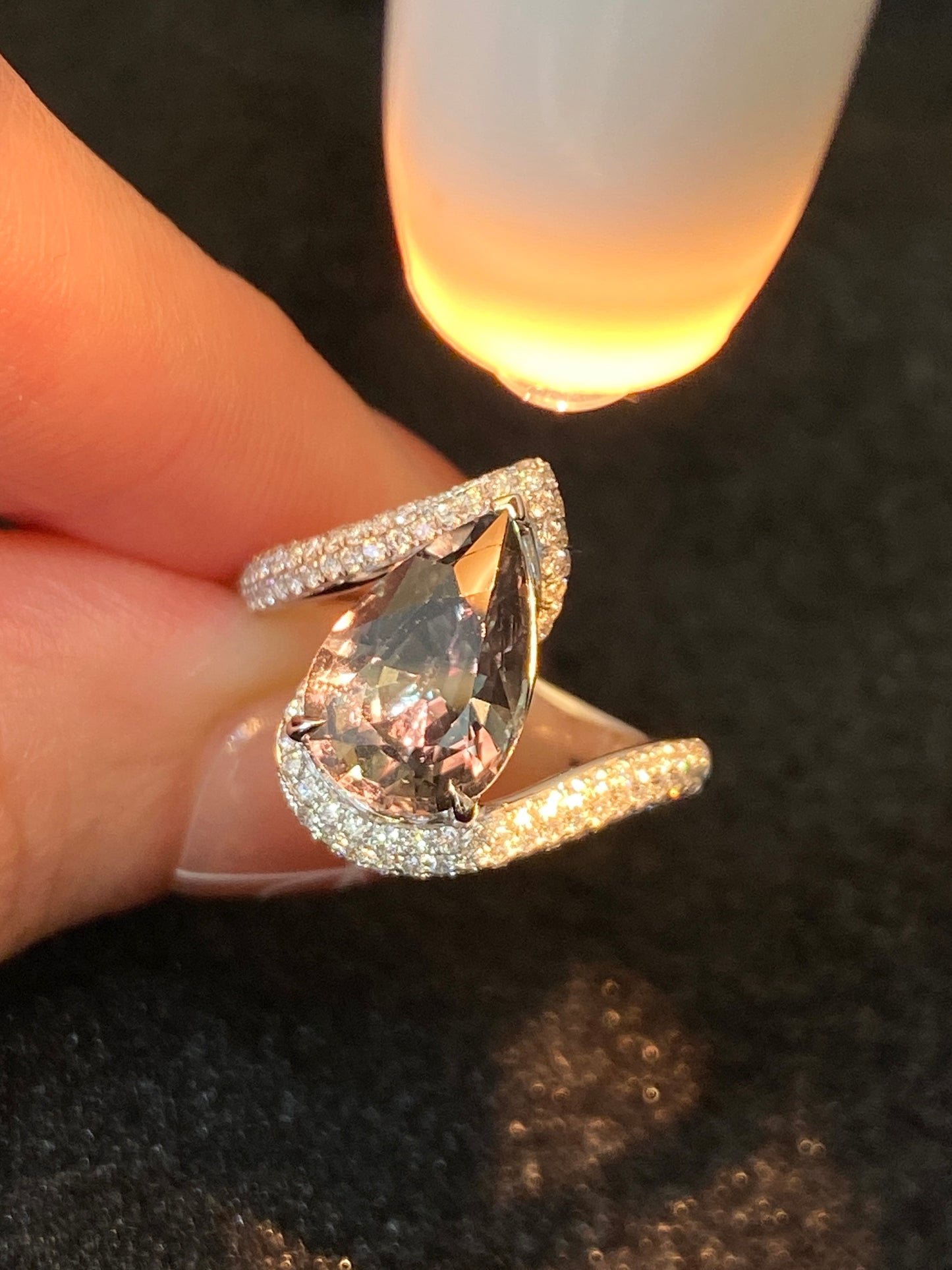 Natural Color Change Sapphire 3.87ct Ring