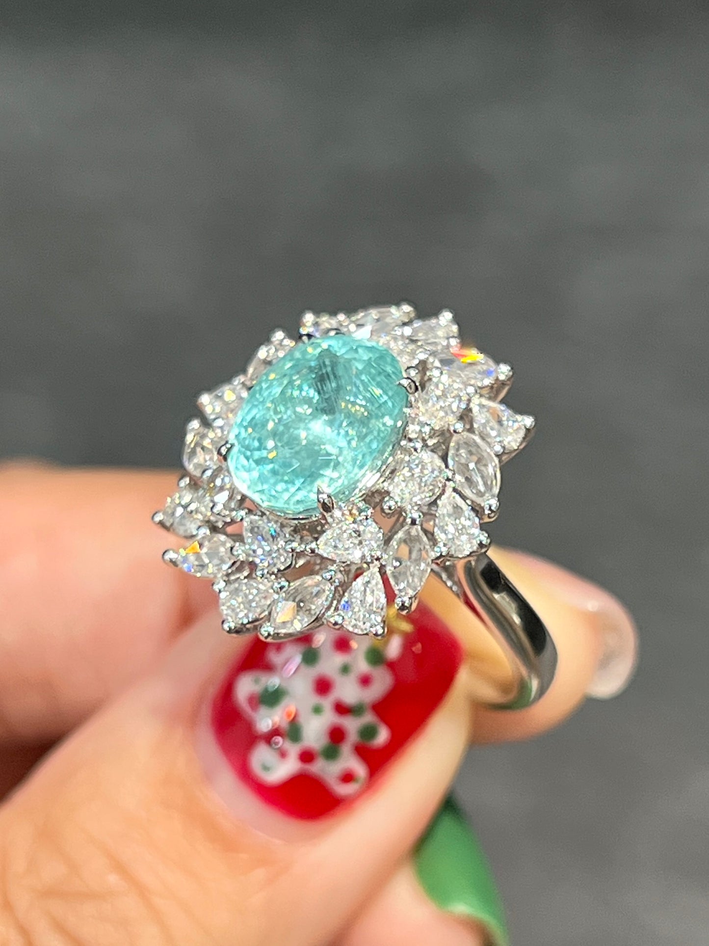 Natural Paraiba Tourmaline 3.74ct Ring