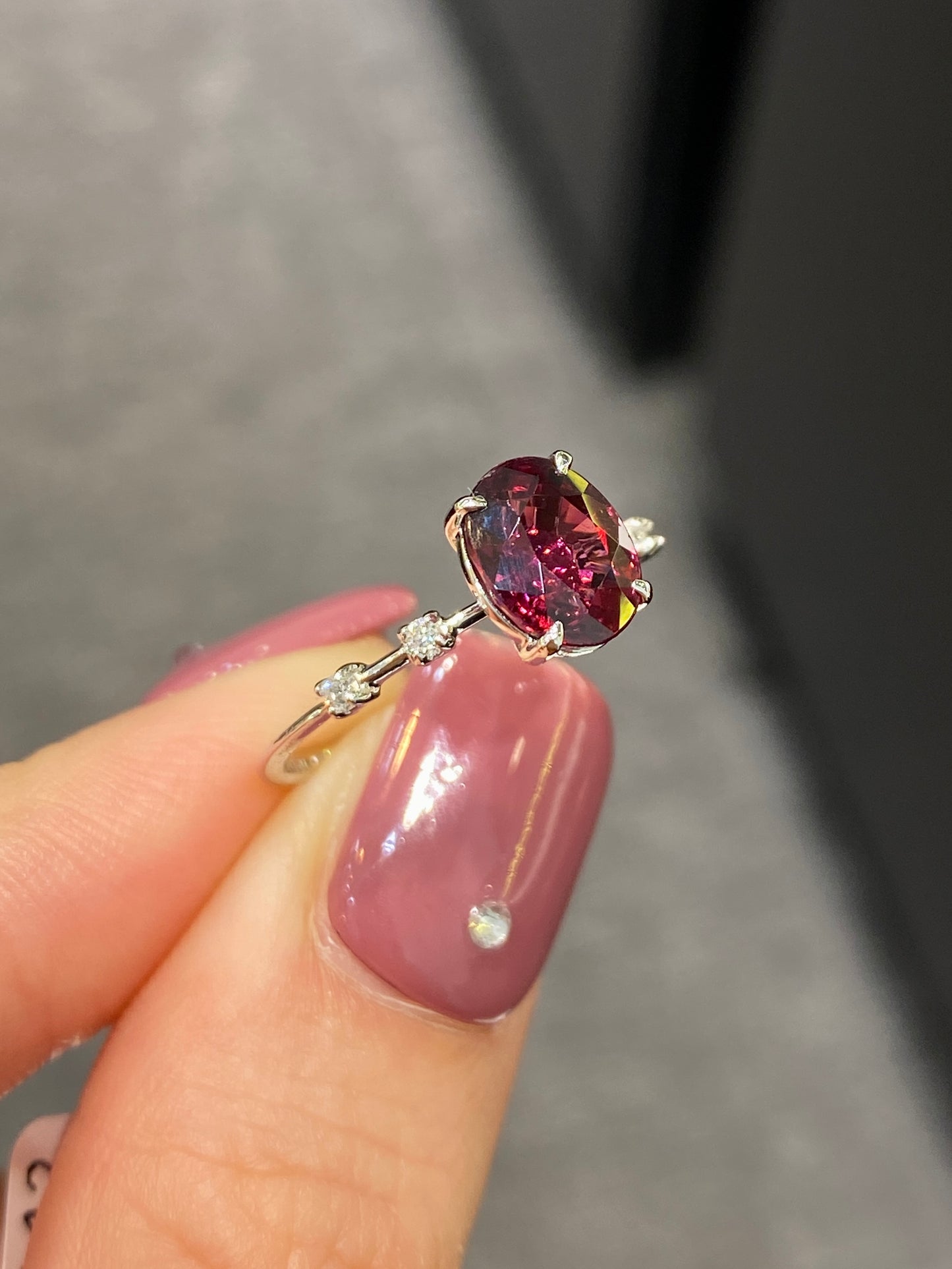 Natural Red Garnet 2.12ct Ring