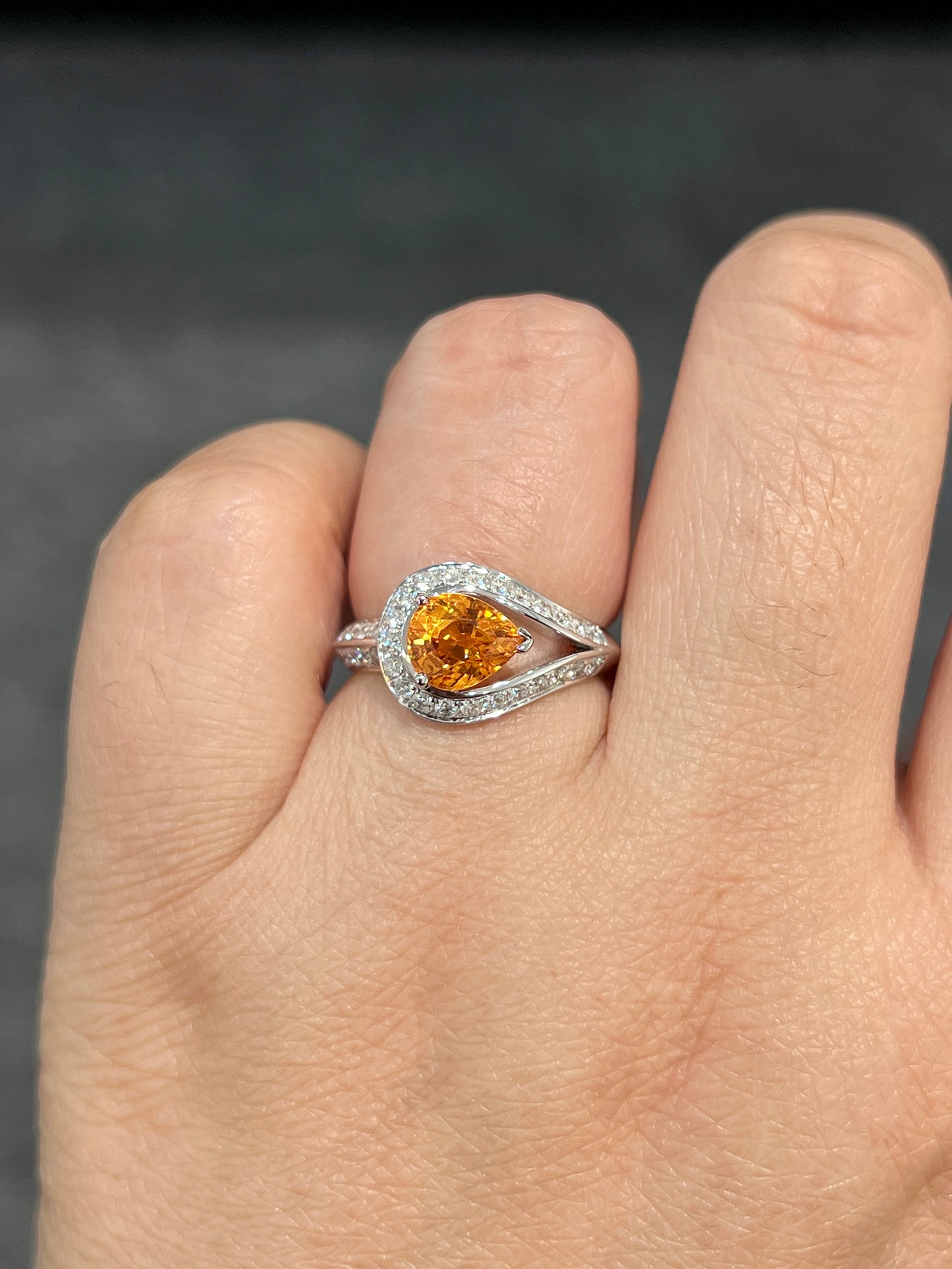 Natural Mandarin Garnet 1.82ct Ring