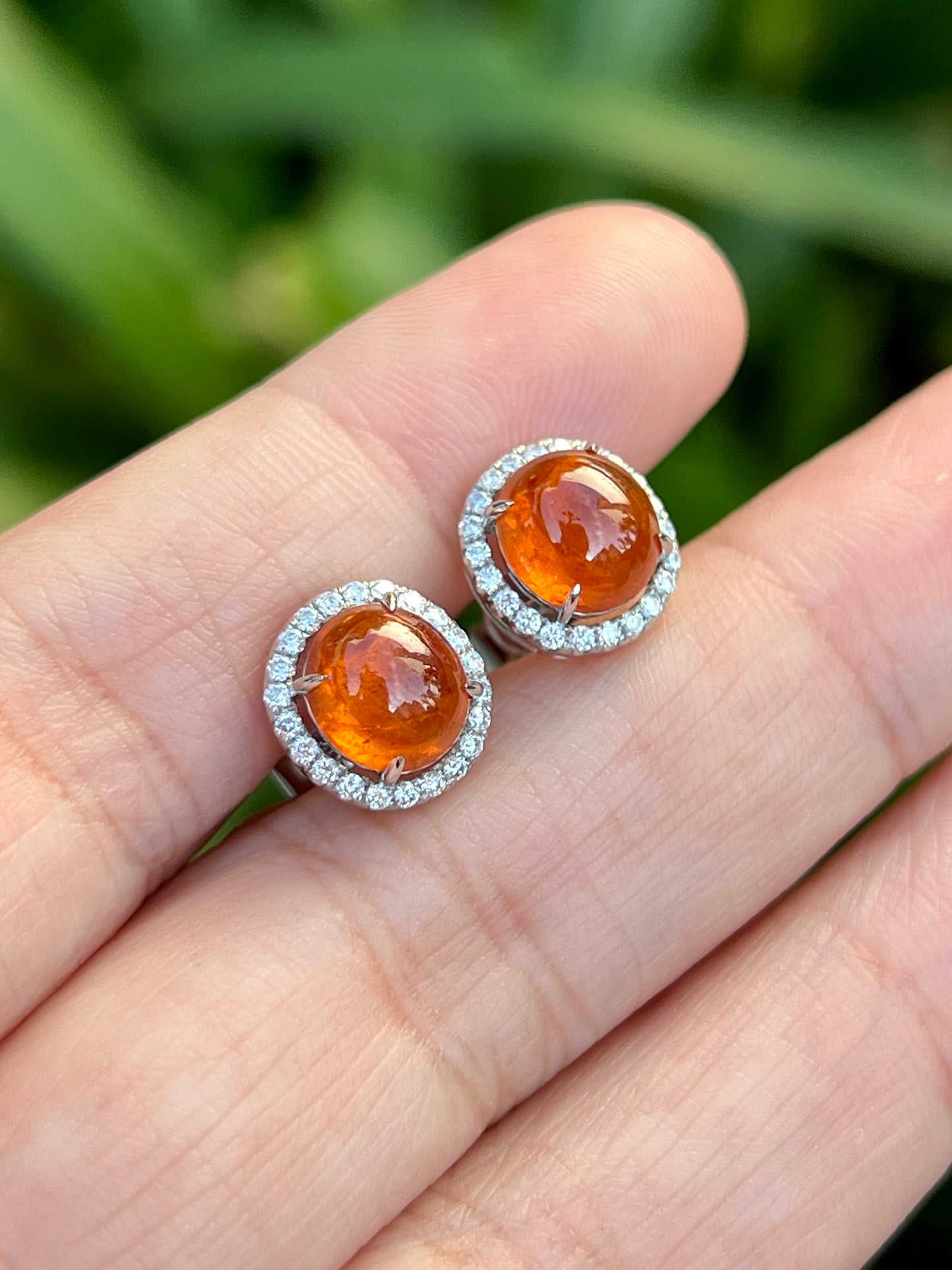 Natural Mandarin Garnet 5.25ct Earrings