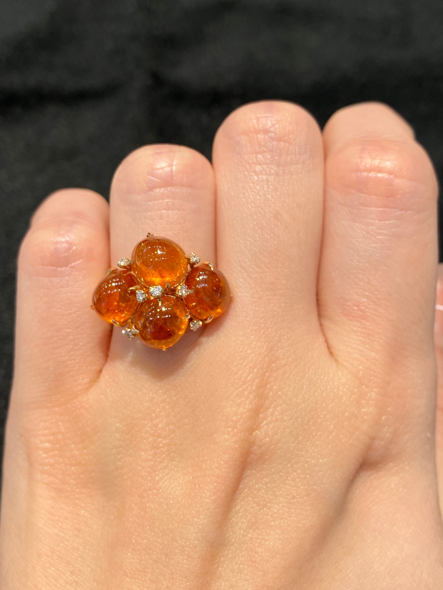 Natural Mandarin Garnet 12.15ct Ring