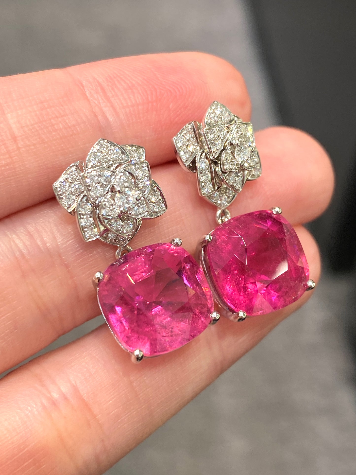 Natural Pink Tourmaline 15.73ct Earrings