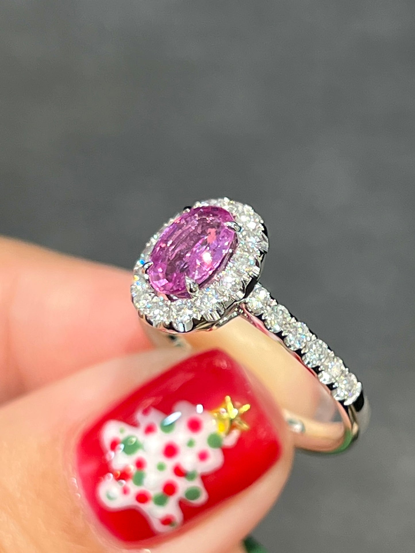 Natural Unheated Intense Pink Sapphire 1.08ct Ring