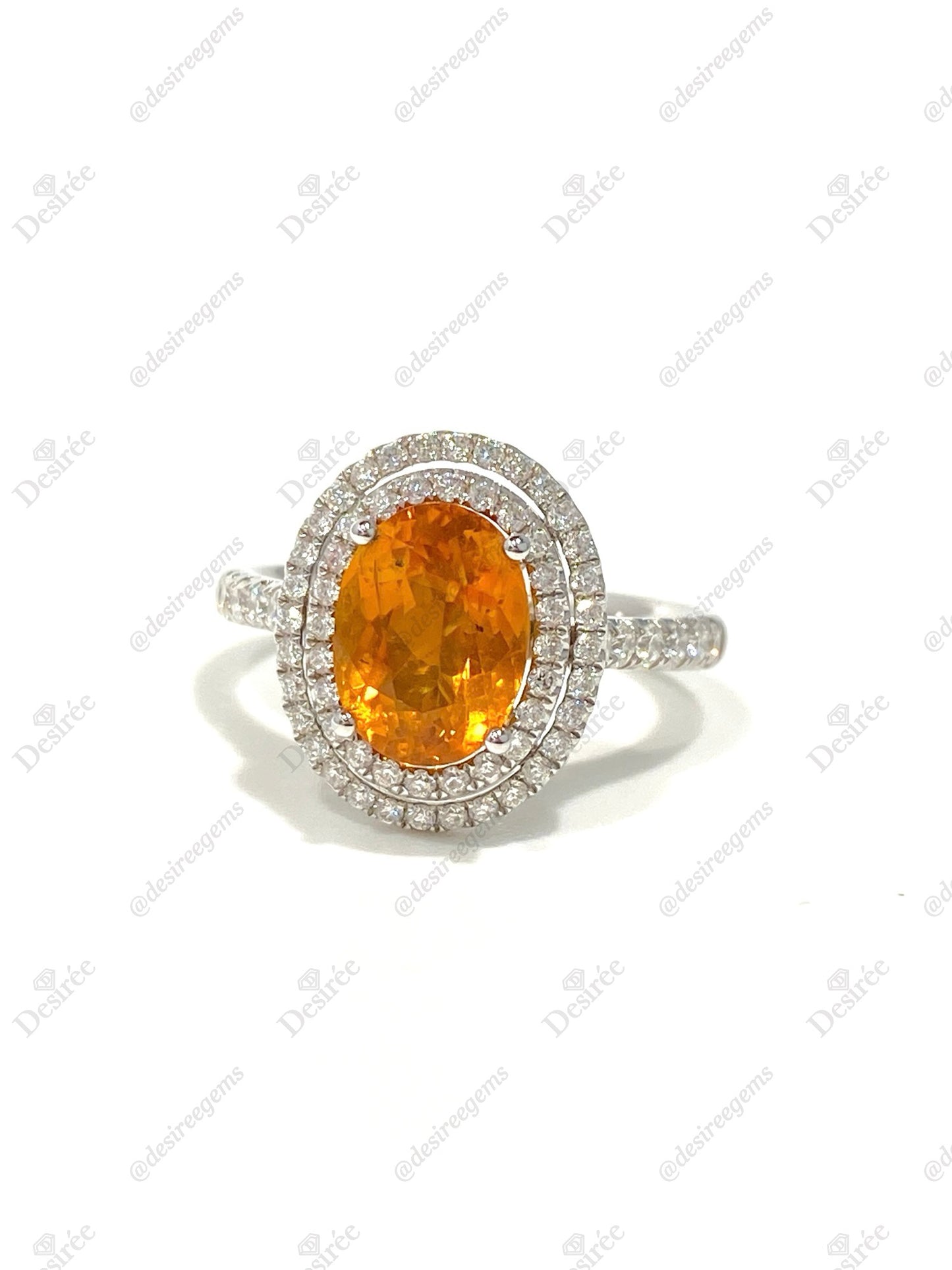Natural Mandarin Garnet 2.14ct Ring