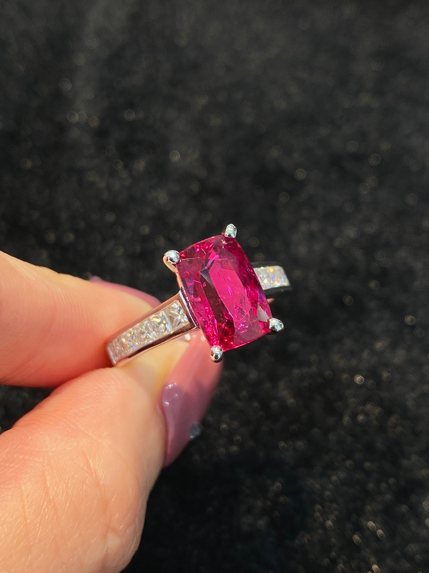 Natural Unheated Vivid Red Ruby 4.56ct Ring