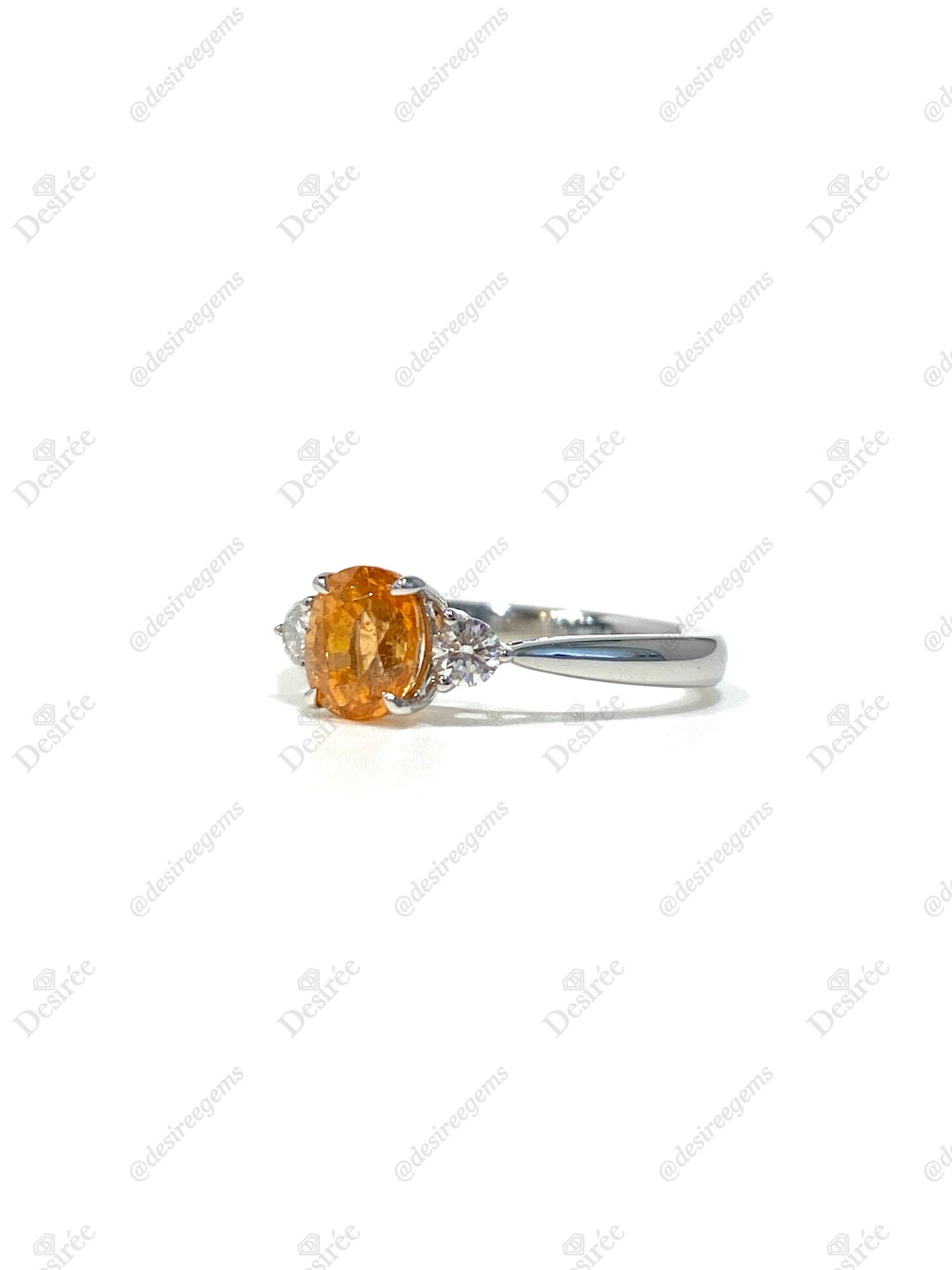 Natural Mandarin Garnet 1.31ct Ring